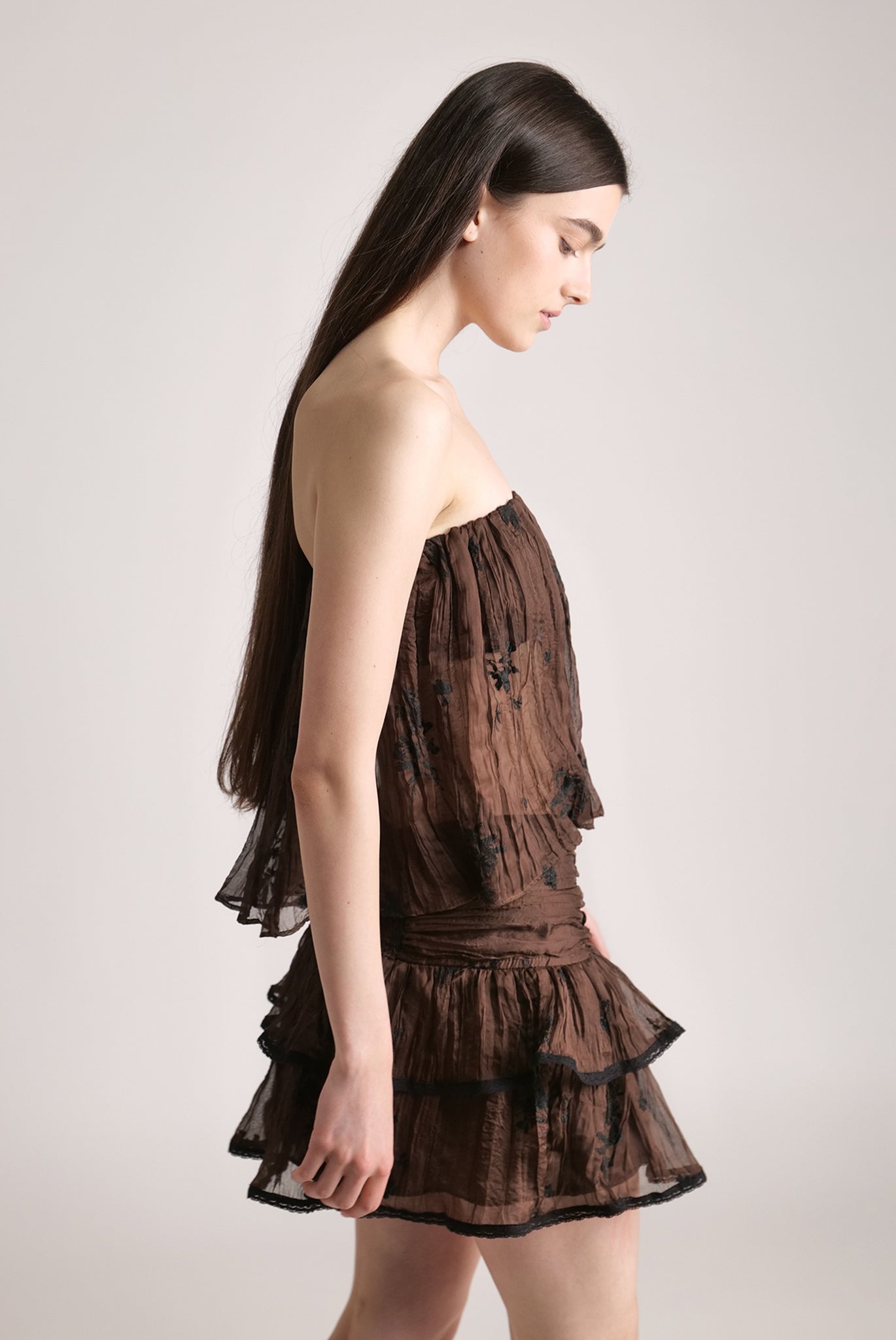 SABINA MUSAYEV - pleated_chiffon_w_embroidery_dark_brown_spring_24