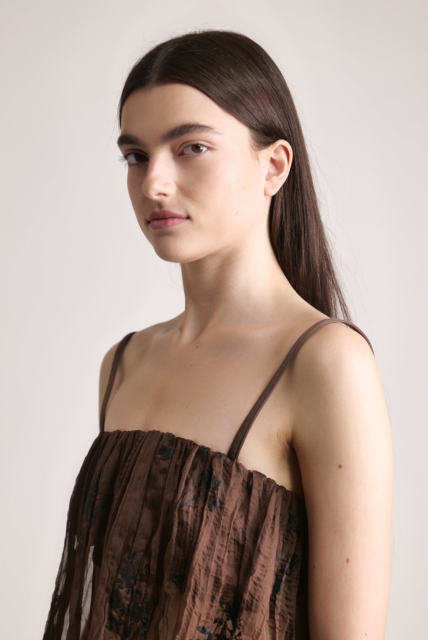 SABINA MUSAYEV - pleated_chiffon_w_embroidery_dark_brown_spring_24