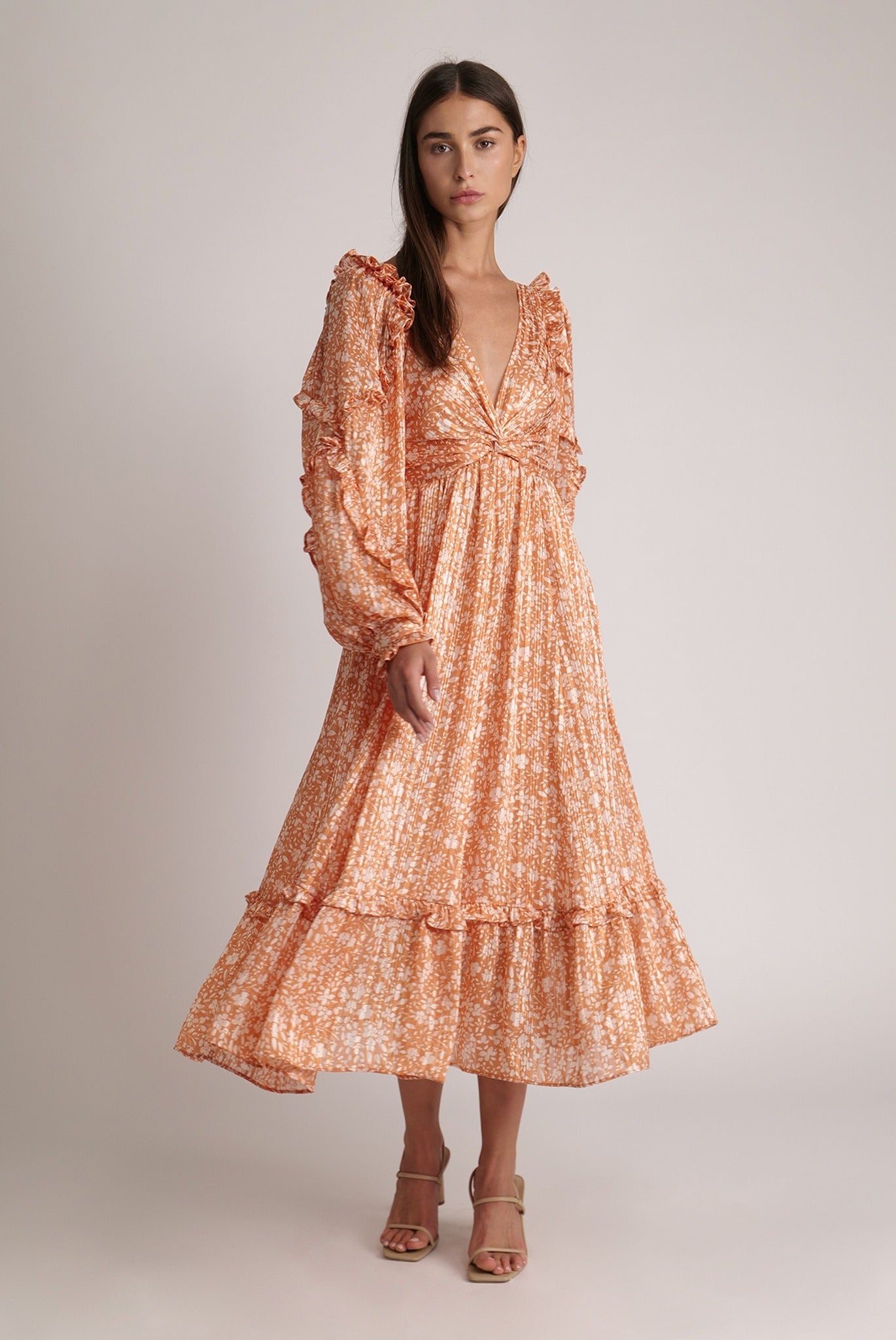 SABINA MUSAYEV - floral_chiffon_w_lurex_tangerine_print_spring_24