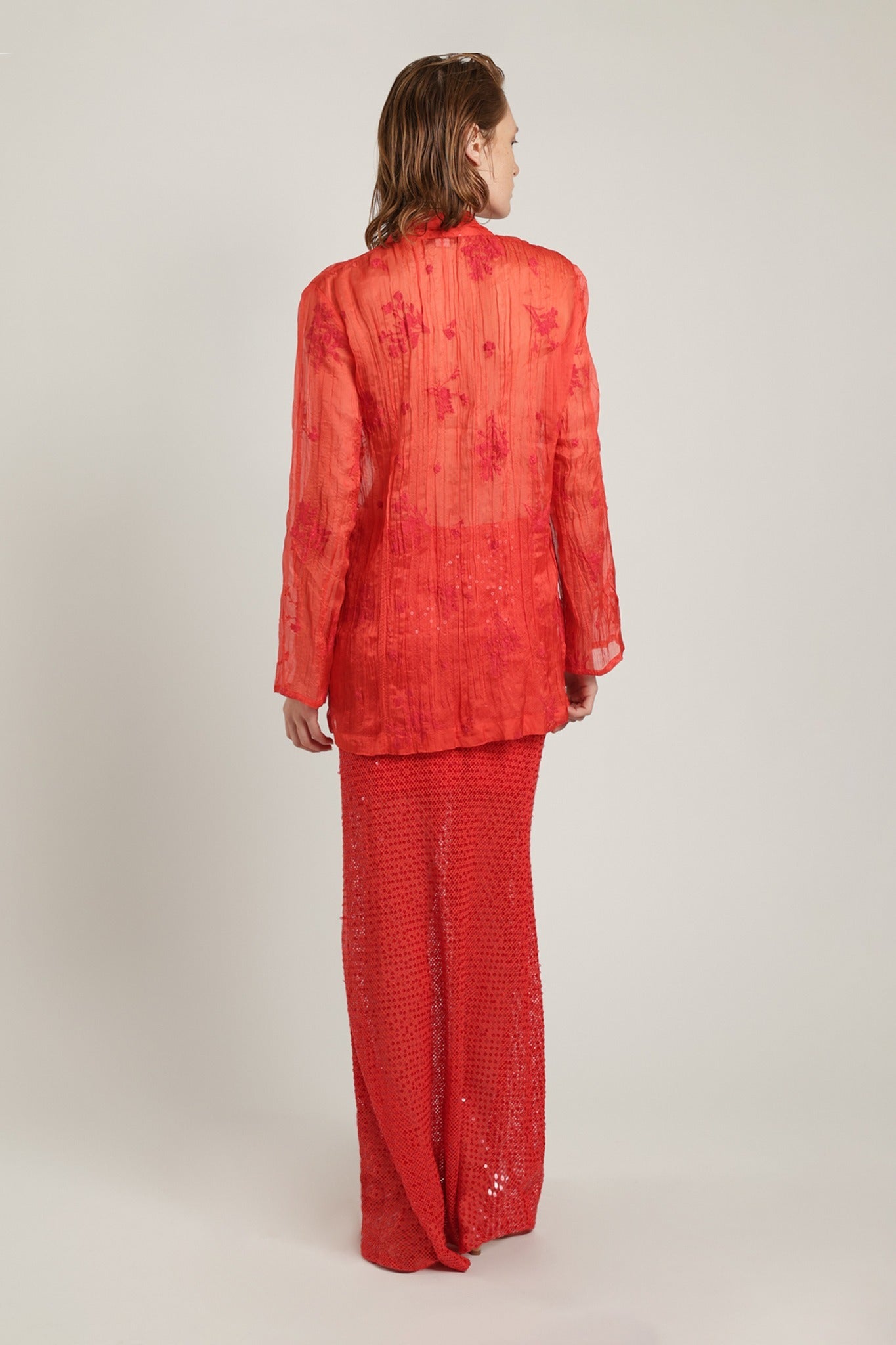 SABINA MUSAYEV - pleated_chiffon_w_emb_poppy_red_summer_24
