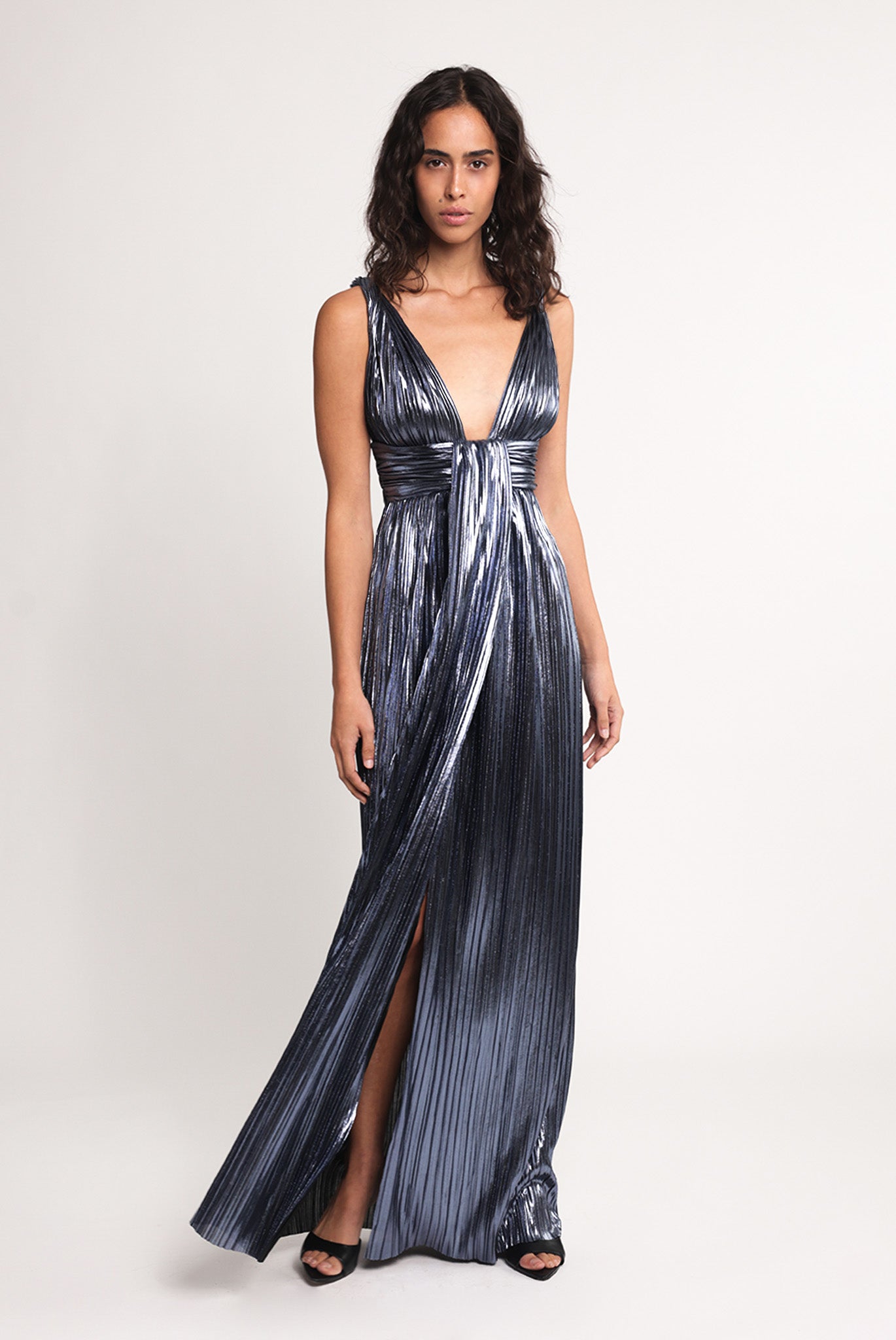 SABINA MUSAYEV - foil_pleated_knit_steel_blue_spring_25