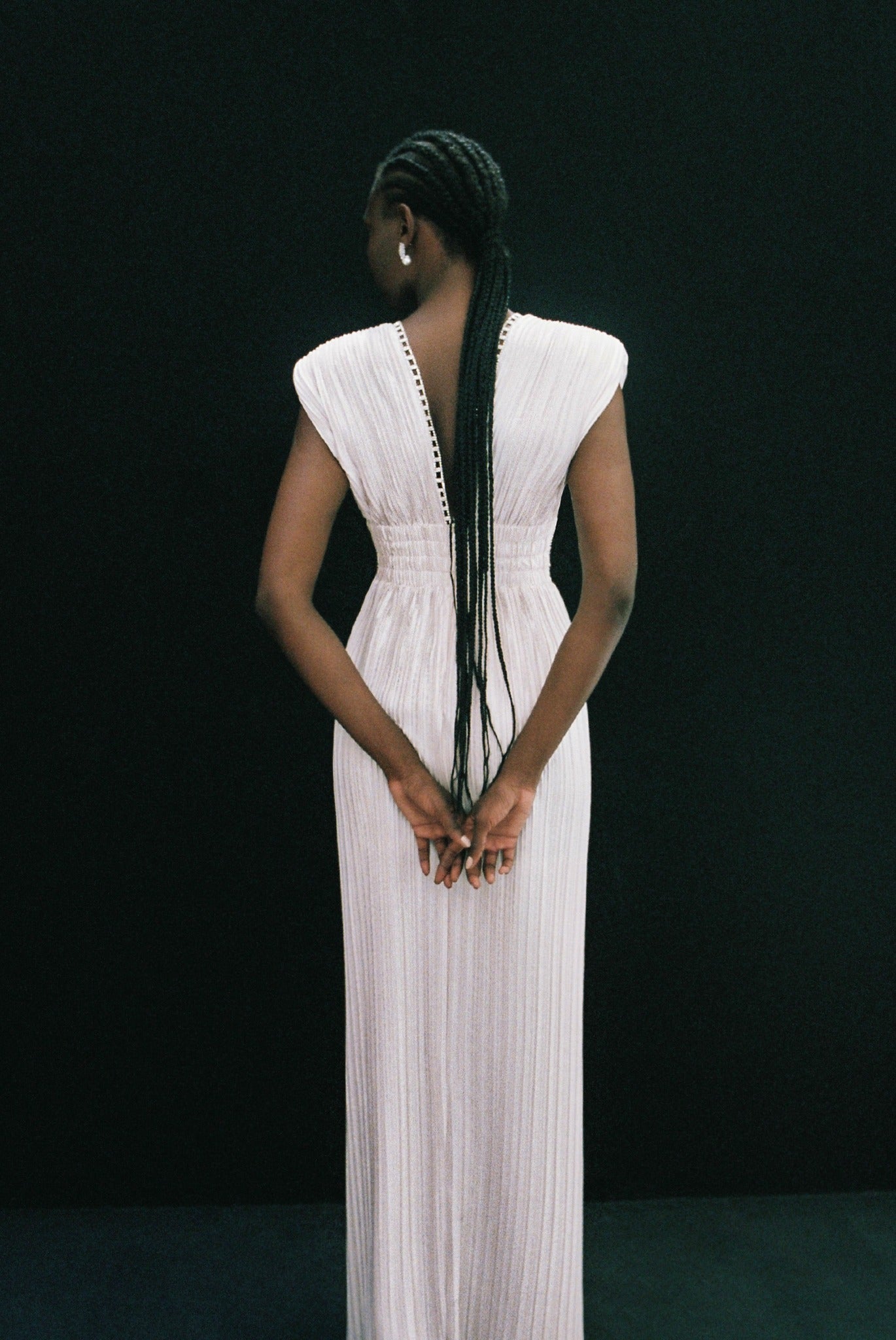 SABINA MUSAYEV - floral_embossed_pleated_knit_white_pearl_bridal_25