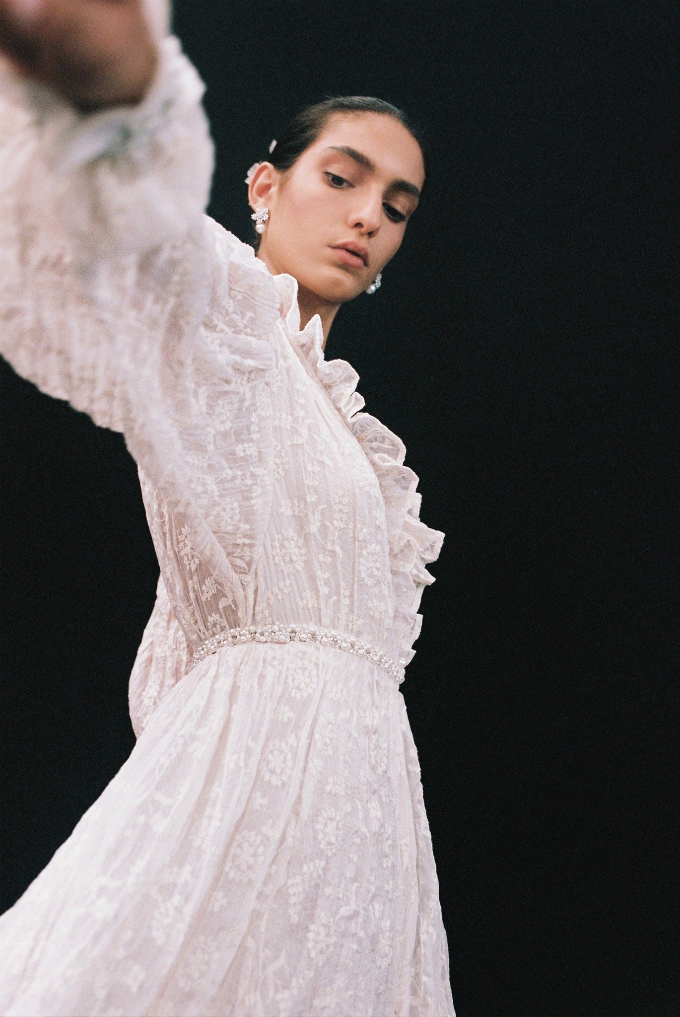 SABINA MUSAYEV - pleated_chiffon_w._floral_emb_ivory_bridal_25