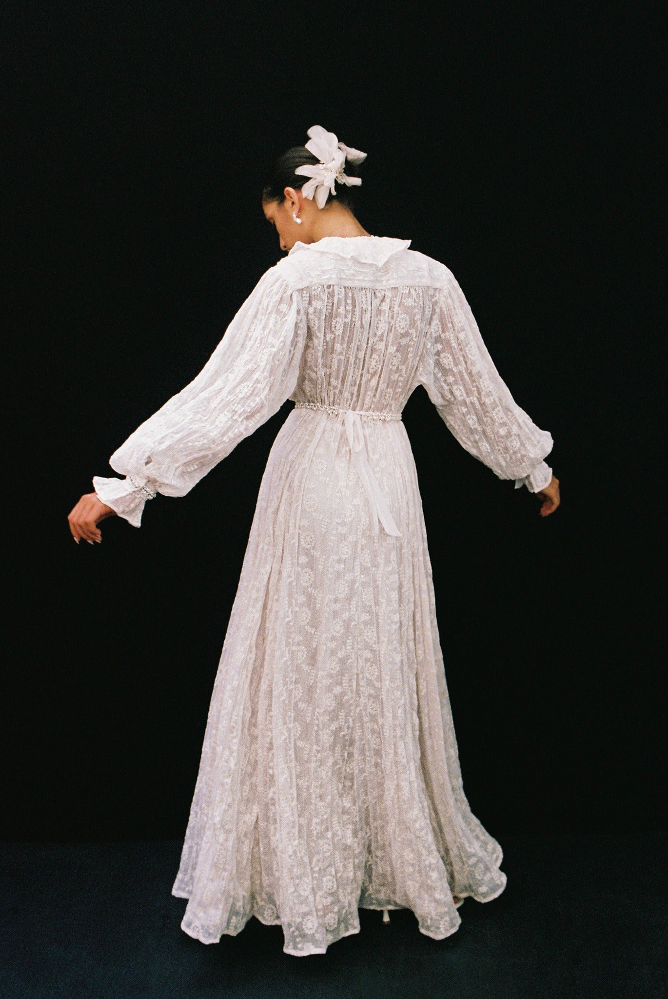 SABINA MUSAYEV - pleated_chiffon_w._floral_emb_ivory_bridal_25