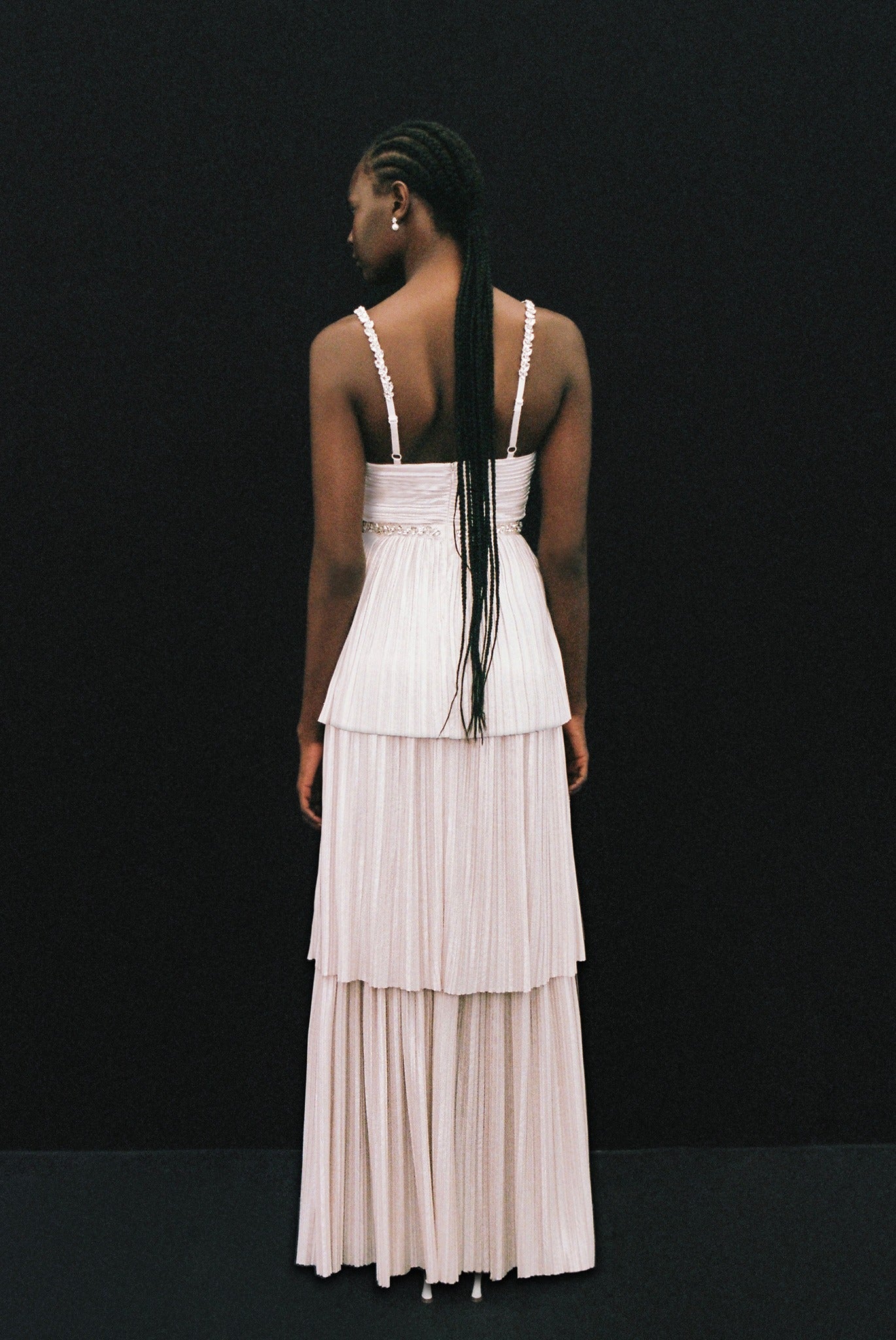 SABINA MUSAYEV - floral_embossed_pleated_knit_white_pearl_bridal_25