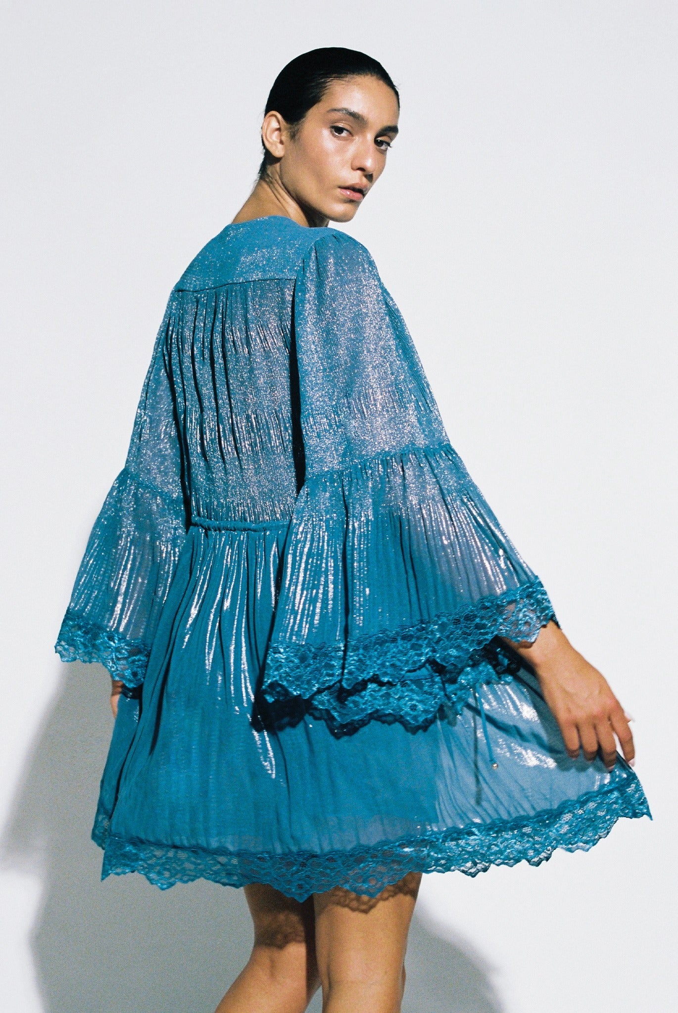 SABINA MUSAYEV - pleated_chiffon_w._foil_silver_blue_pre_fall_25_26