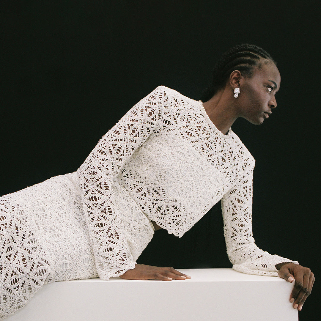 alpha pleated knit layered maxi dress by sabina musayev ALPHA DRESS Sabina Musayev USA