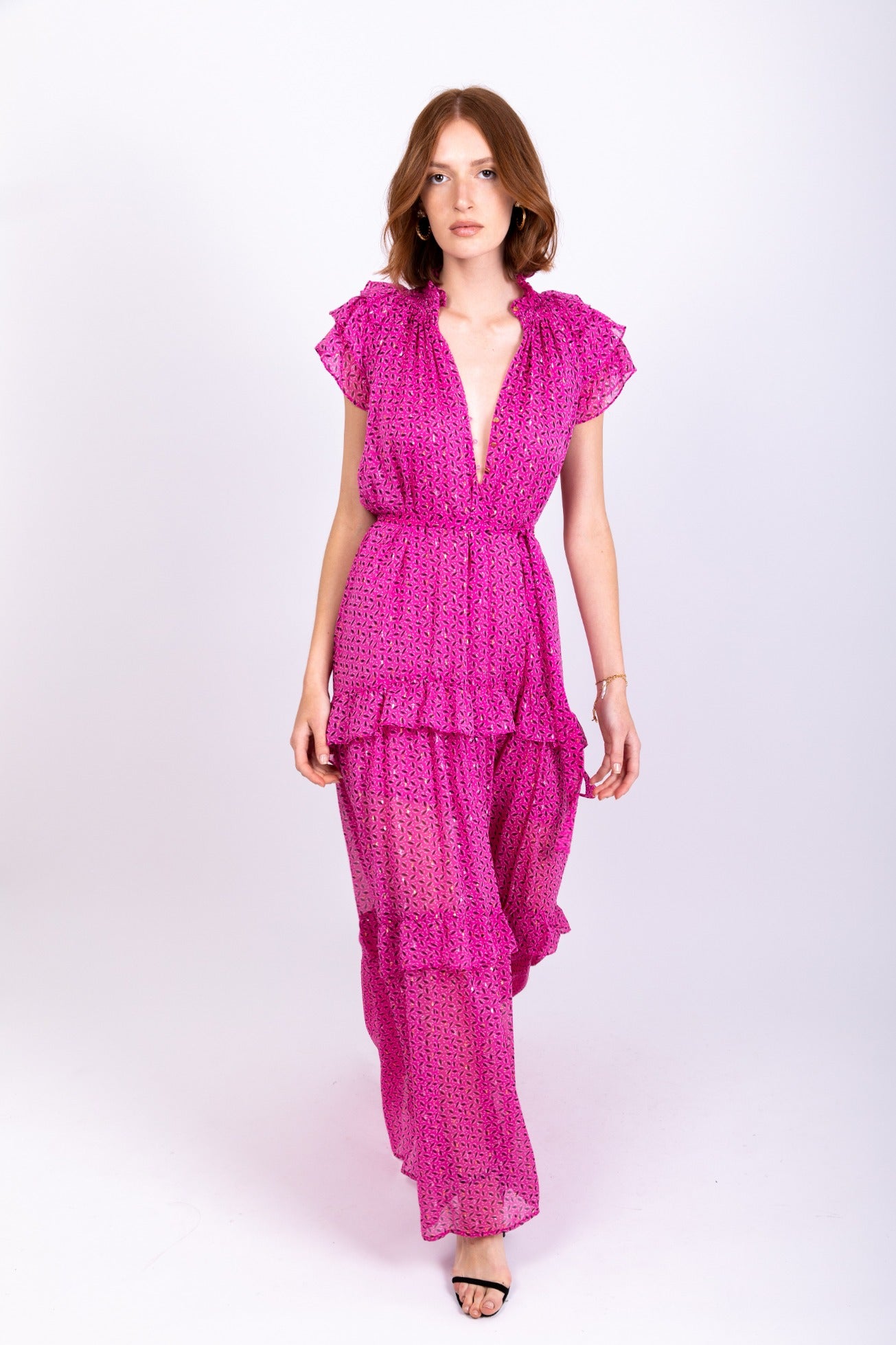 SABINA MUSAYEV - printed_chiffon_w_dewdrop_pink_ss_20