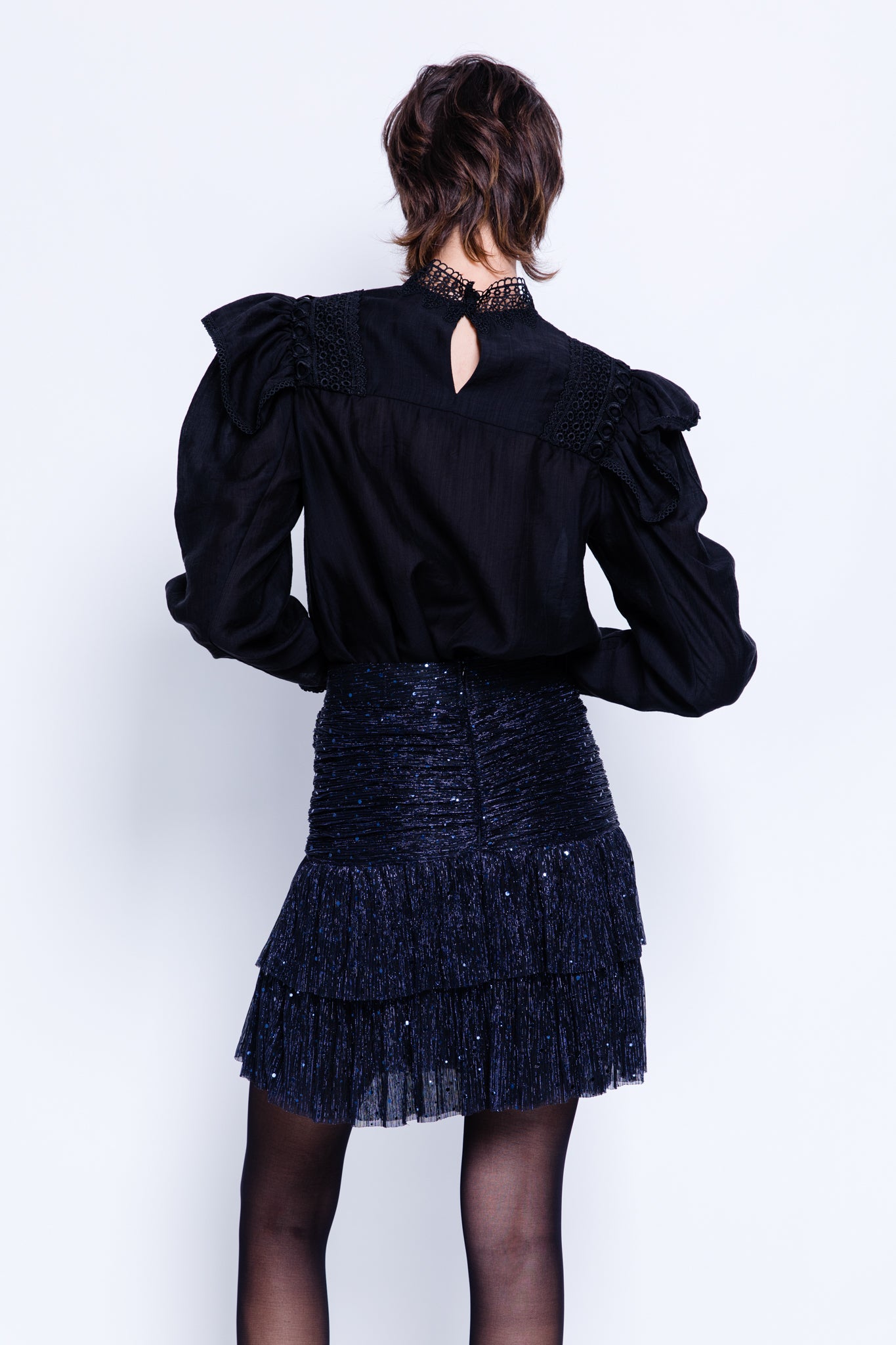 SABINA MUSAYEV - pleated_lurex_knit_with_sequins_navy