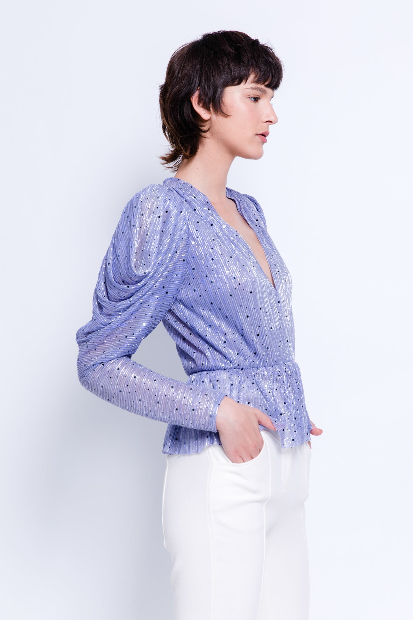 SABINA MUSAYEV - pleated_lurex_knit_with_sequins_lavender