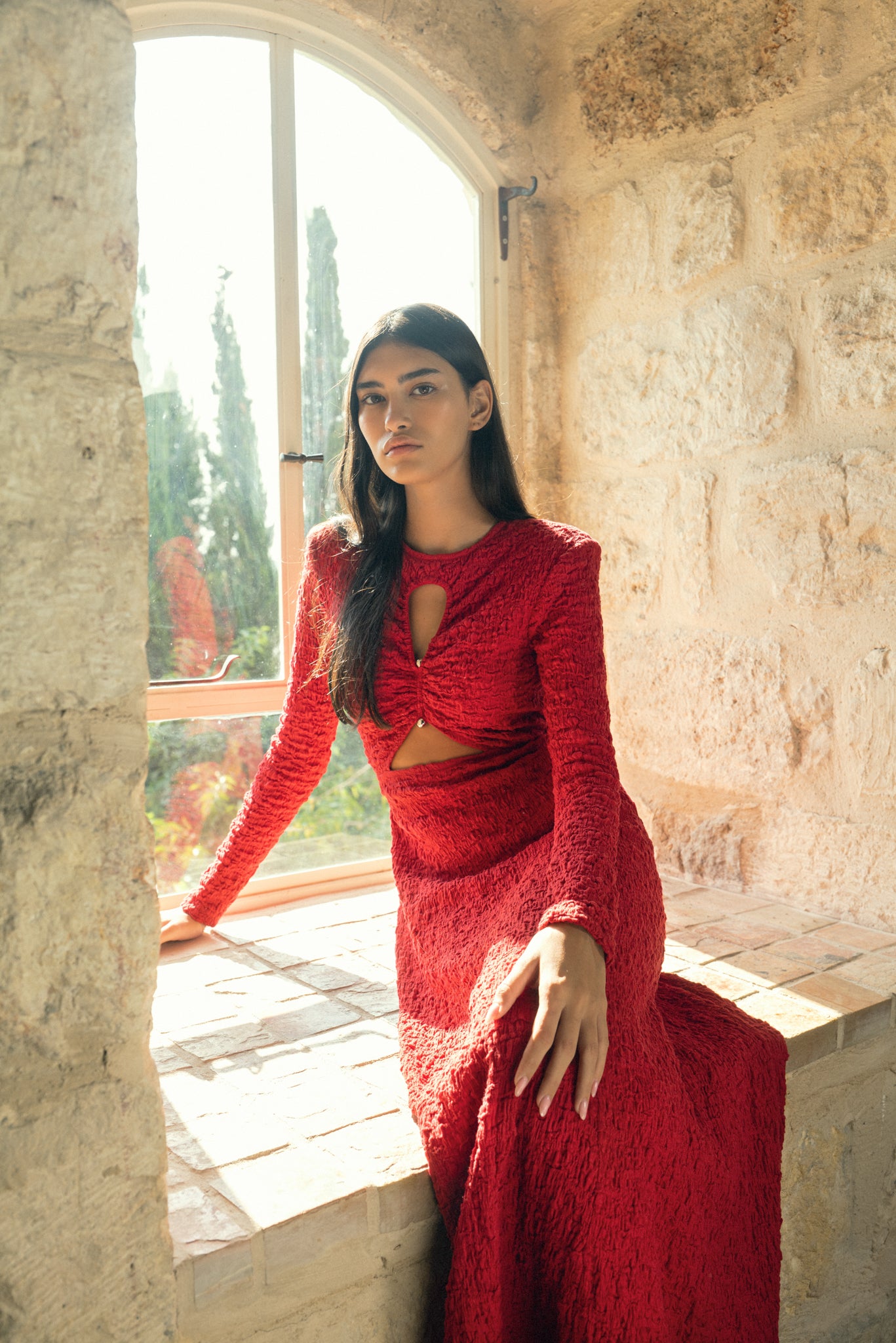 SABINA MUSAYEV - crinkled_knit_red