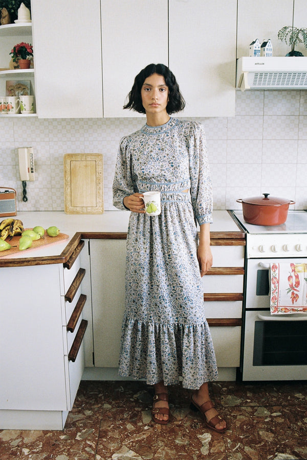 sabina musyev LUMINARY DRESS SOFT CASUAL SAGE PRINT | Clothing