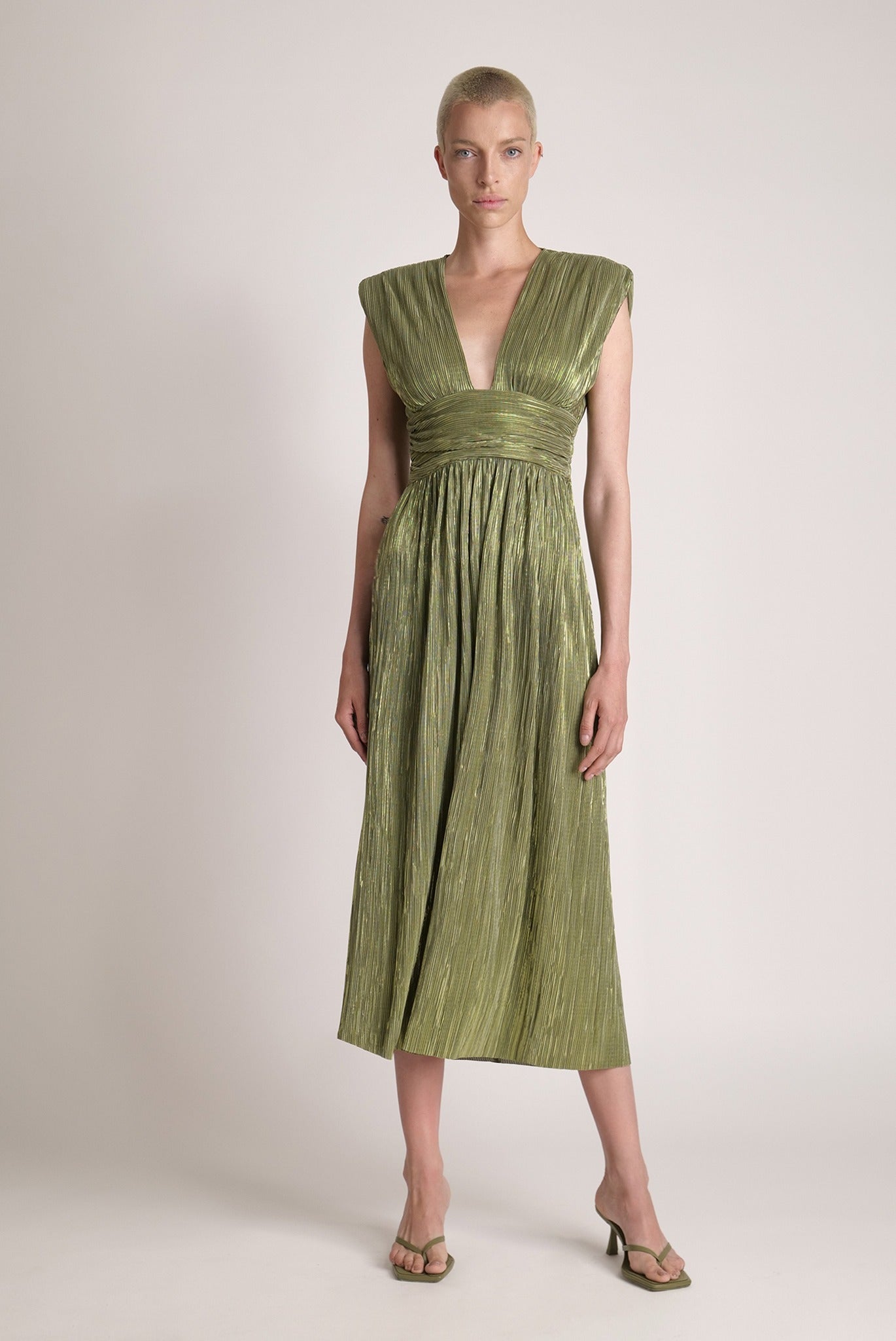 SABINA MUSAYEV - pleated_knit_w_foil_olive_green_spring_24