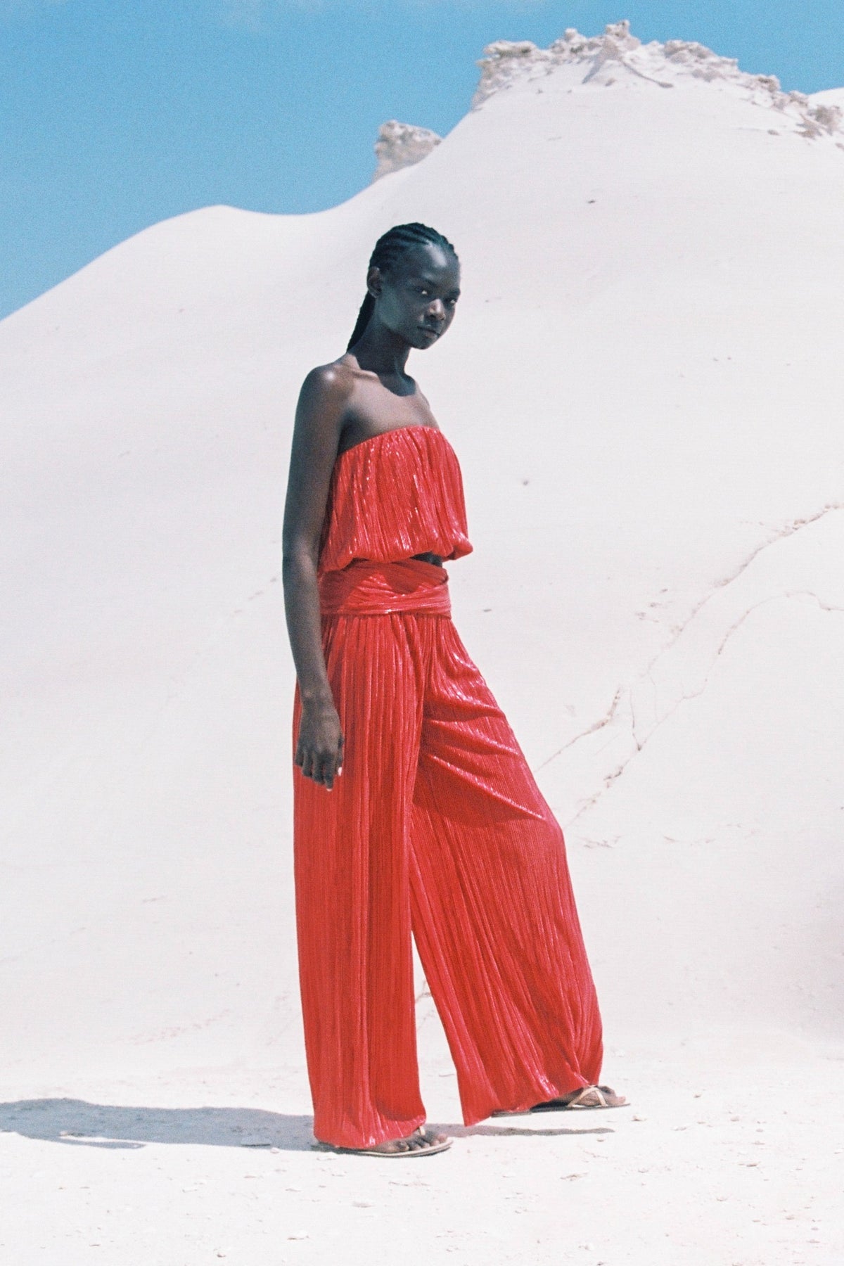 SABINA MUSAYEV - pleated_knit_w_foil_radiant_red_summer_24