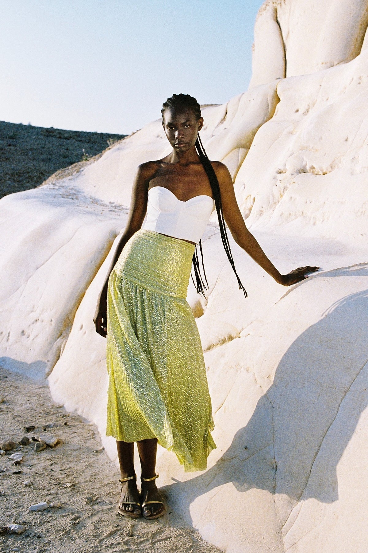 SABINA MUSAYEV - pleated_knit_w_speckled_foil_sunny_lime_summer_24