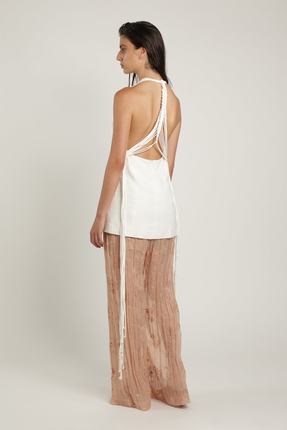 SABINA MUSAYEV - pleated_chiffon_w_emb_cream_latte_summer_24