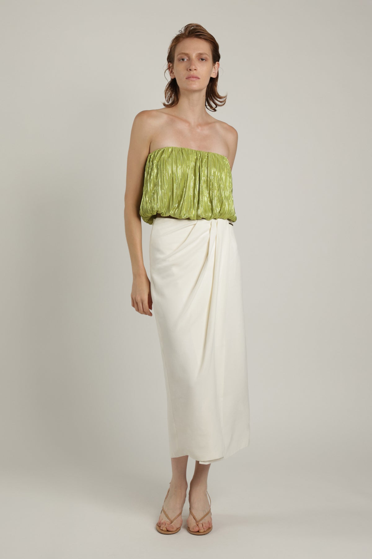 SABINA MUSAYEV - pleated_knit_w_foil_lime_green_summer_24