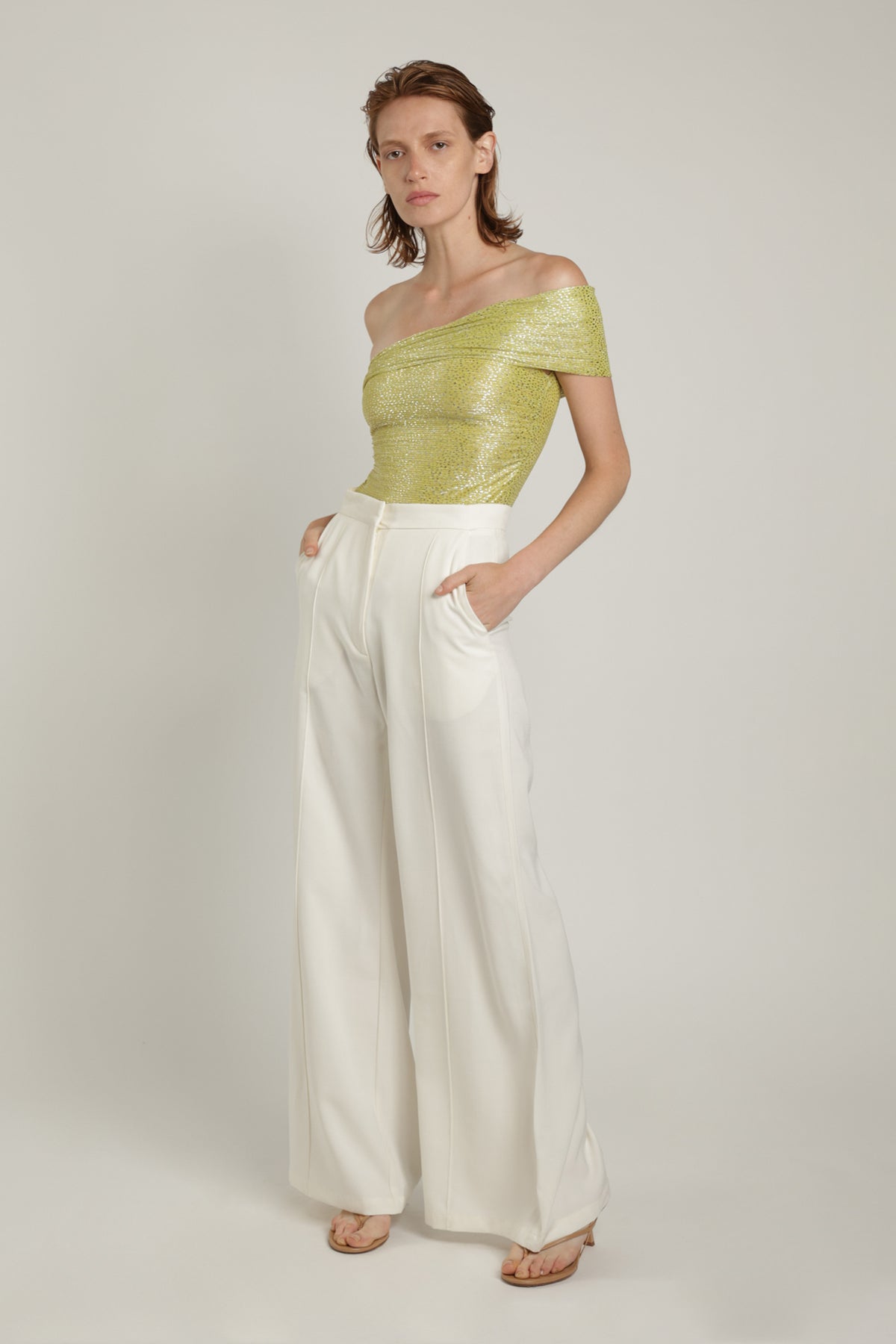 SABINA MUSAYEV - pleated_knit_w_speckled_foil_sunny_lime_summer_24
