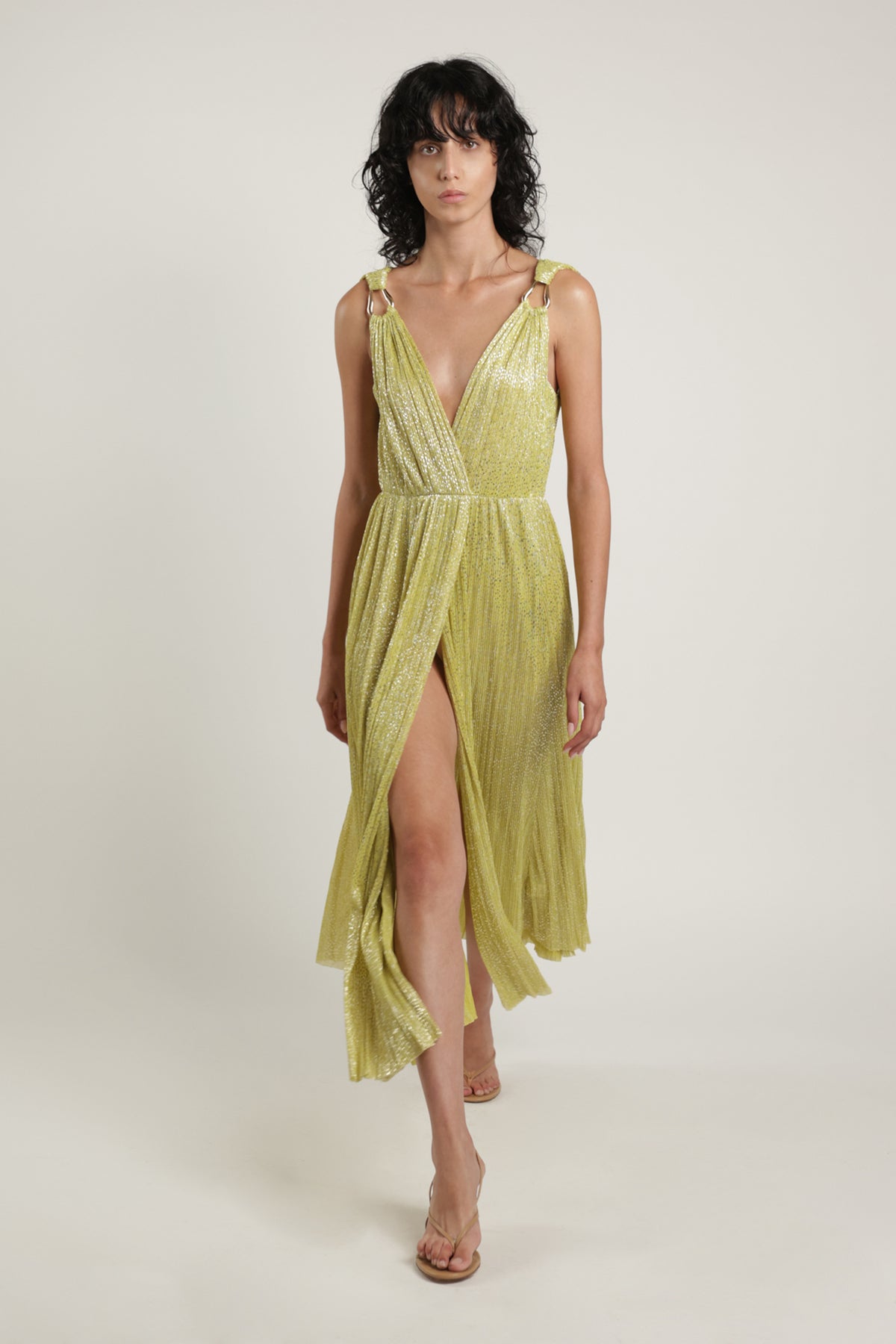 SABINA MUSAYEV - pleated_knit_w_speckled_foil_sunny_lime_summer_24