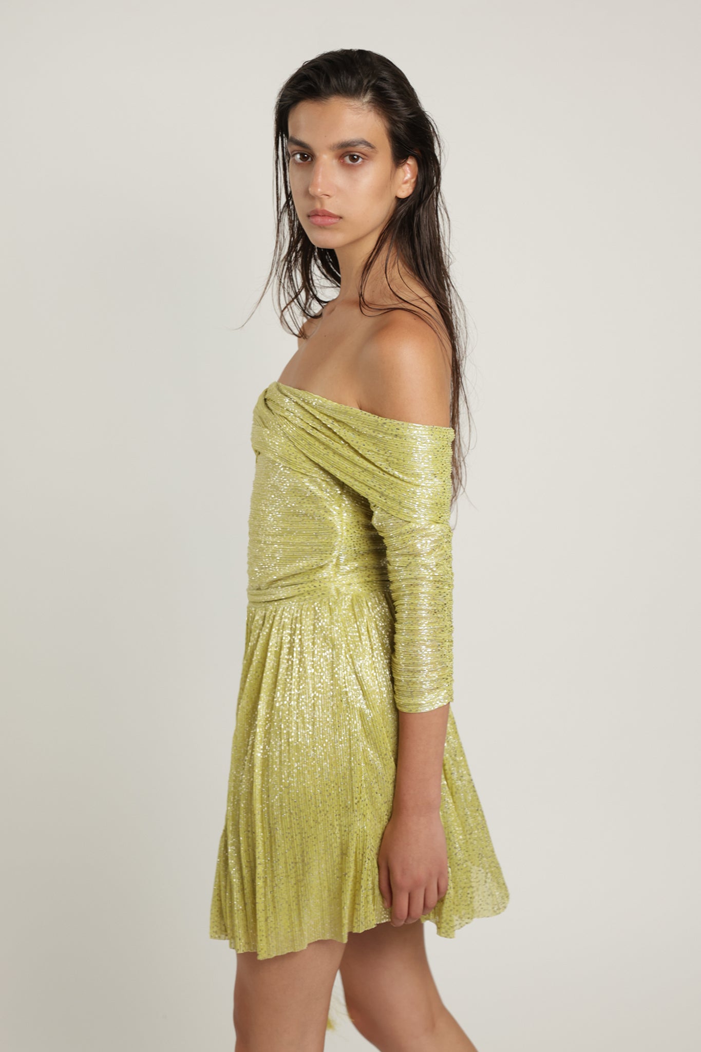 SABINA MUSAYEV - pleated_knit_w_speckled_foil_sunny_lime_summer_24 