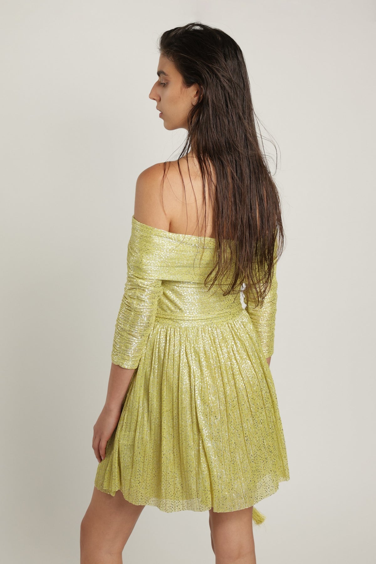 SABINA MUSAYEV - pleated_knit_w_speckled_foil_sunny_lime_summer_24