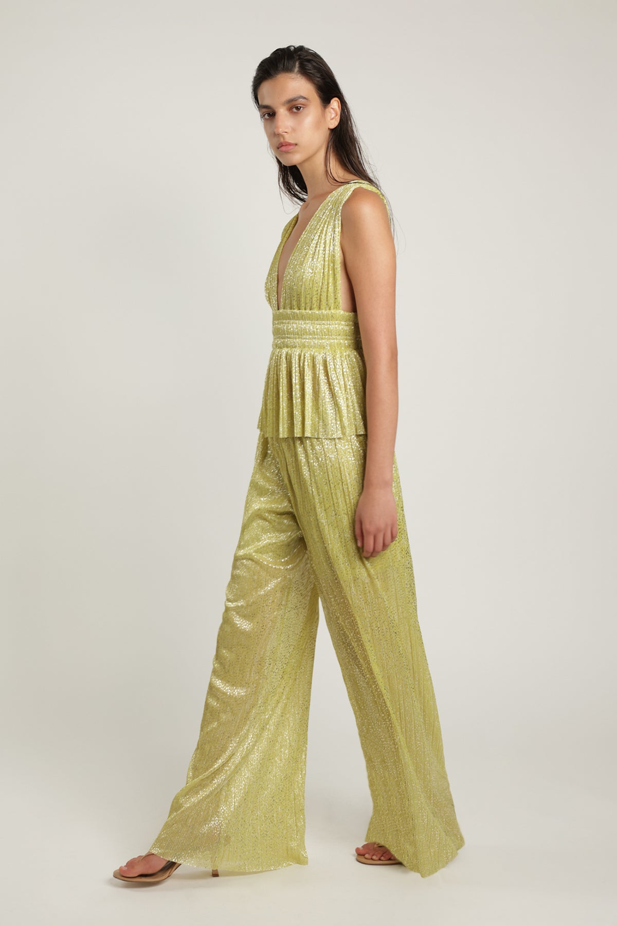 SABINA MUSAYEV - pleated_knit_w_speckled_foil_sunny_lime_summer_24