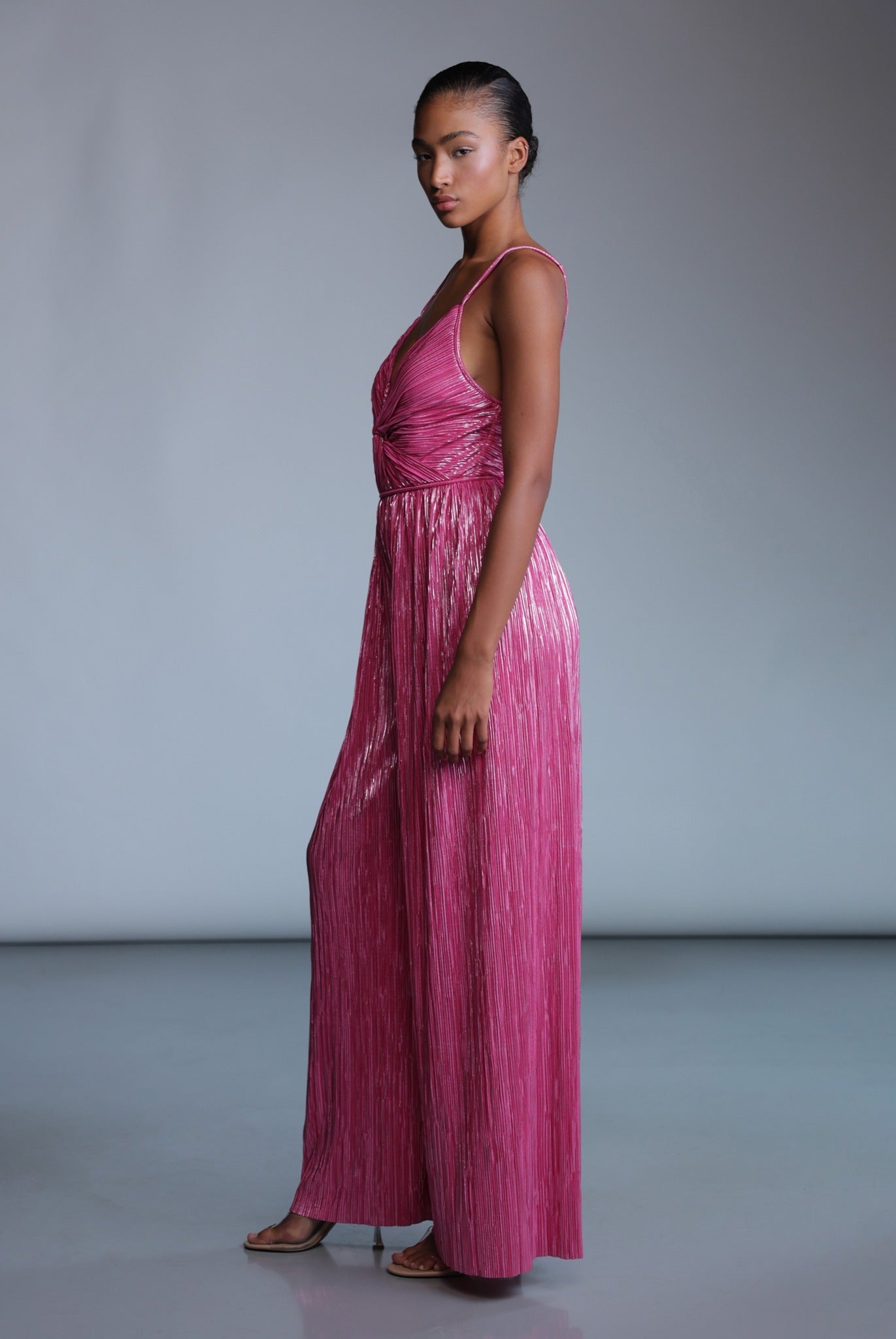 SABINA MUSAYEV - pleated_knit_w_foil_rasberry_pre_fall_24_25