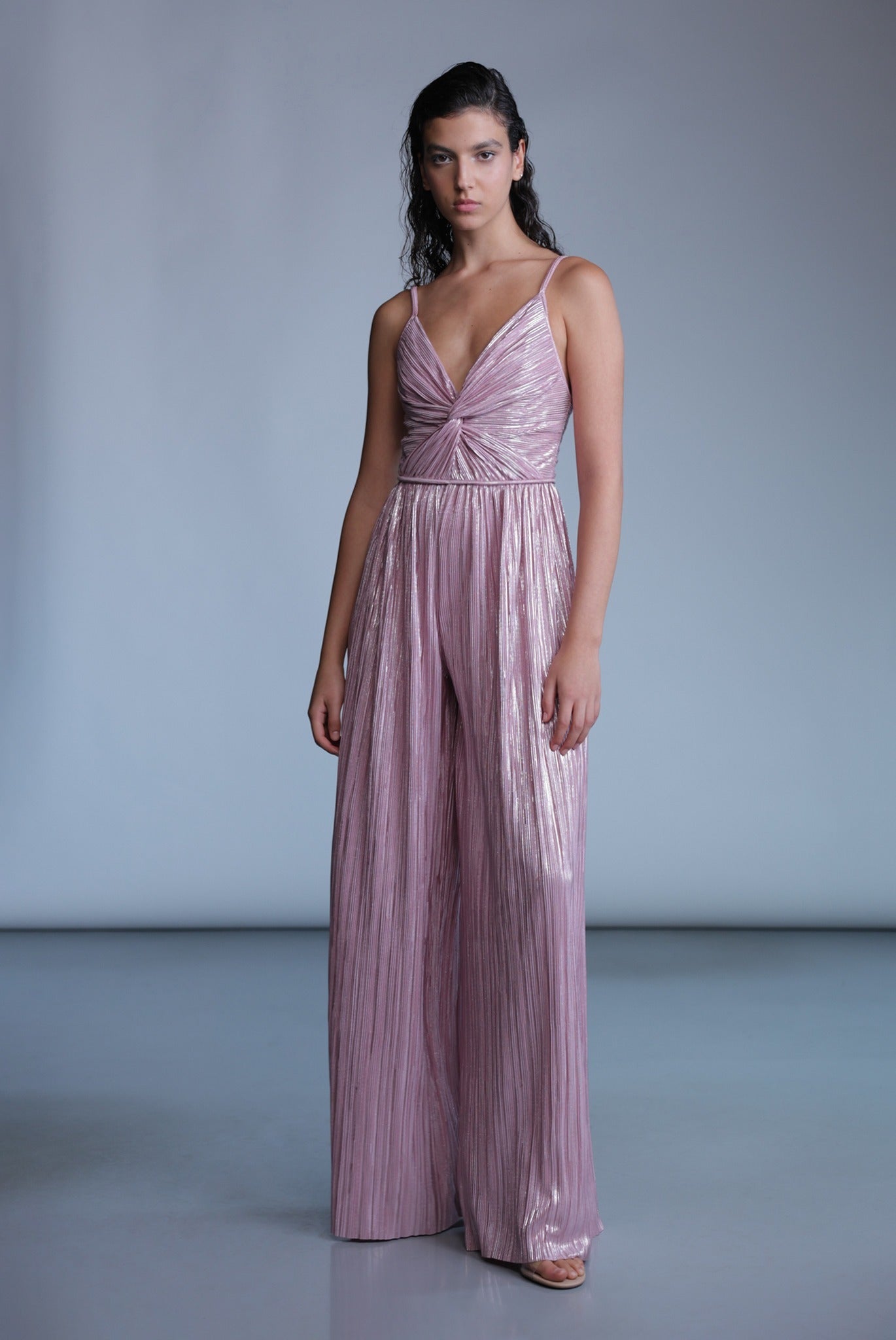 SABINA MUSAYEV - pleated_knit_w_foil_dusty_rose_pre_fall_24_25