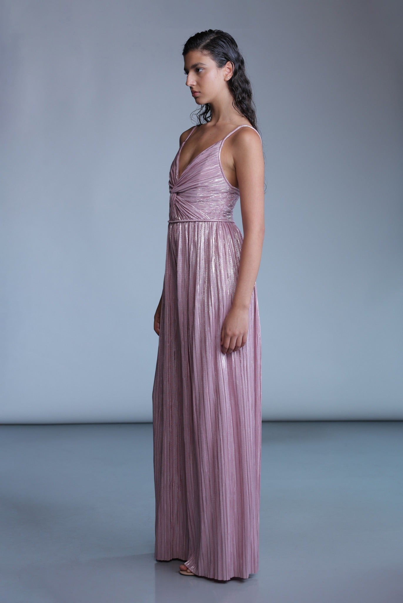 SABINA MUSAYEV - pleated_knit_w_foil_dusty_rose_pre_fall_24_25