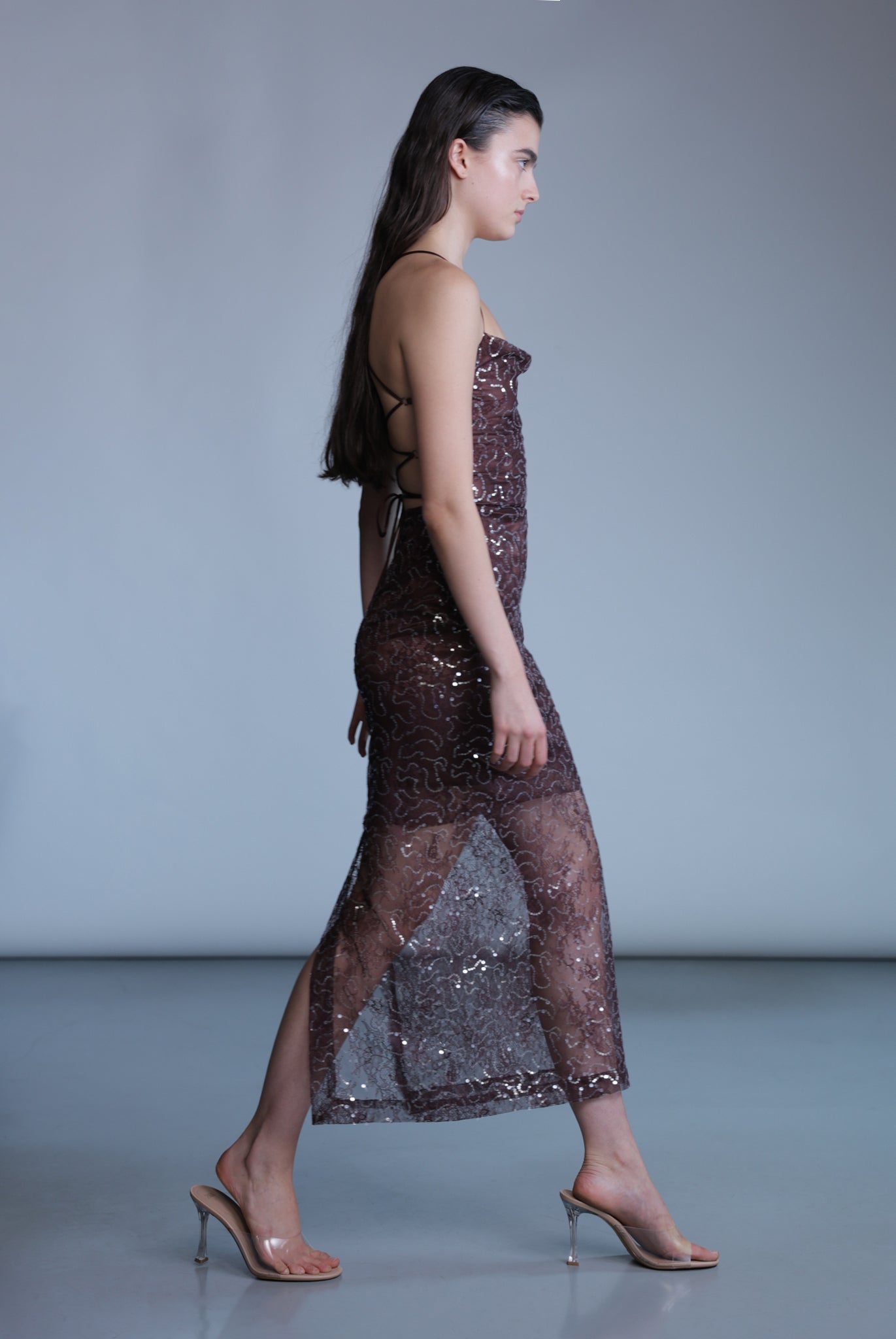 SABINA MUSAYEV - sequined_lace_bitter_chocolate_pre_fall_24_25