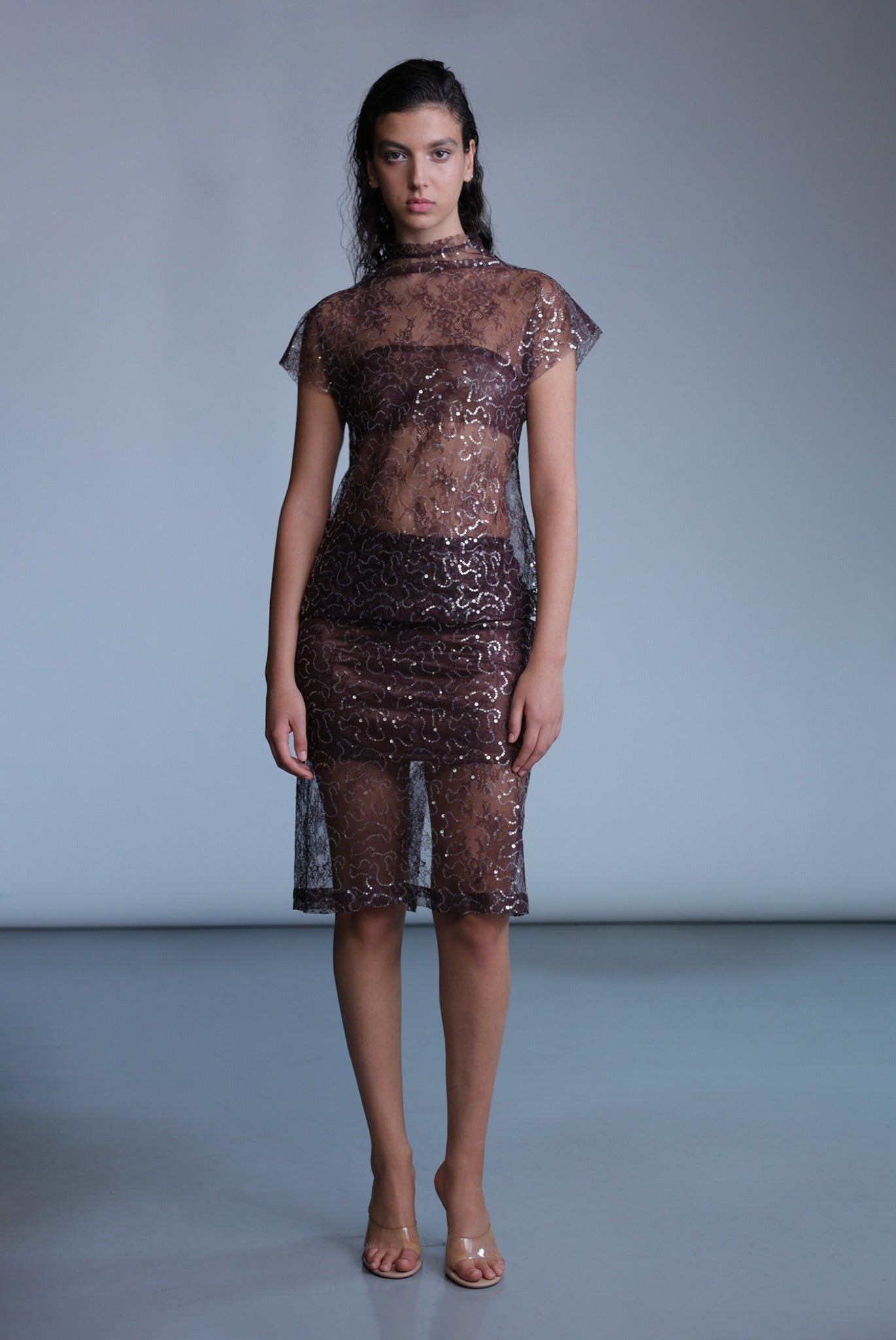 SABINA MUSAYEV - sequined_lace_bitter_chocolate_pre_fall_24_25