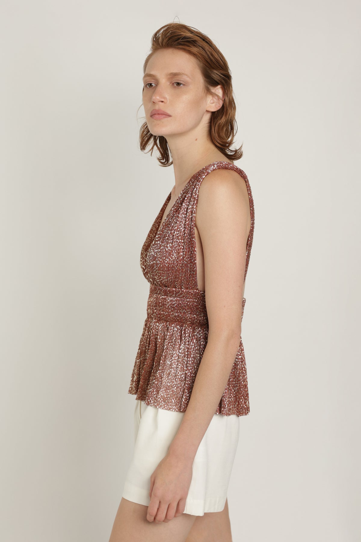 SABINA MUSAYEV - pleated_knit_w_speckled_foil_rust_summer_24