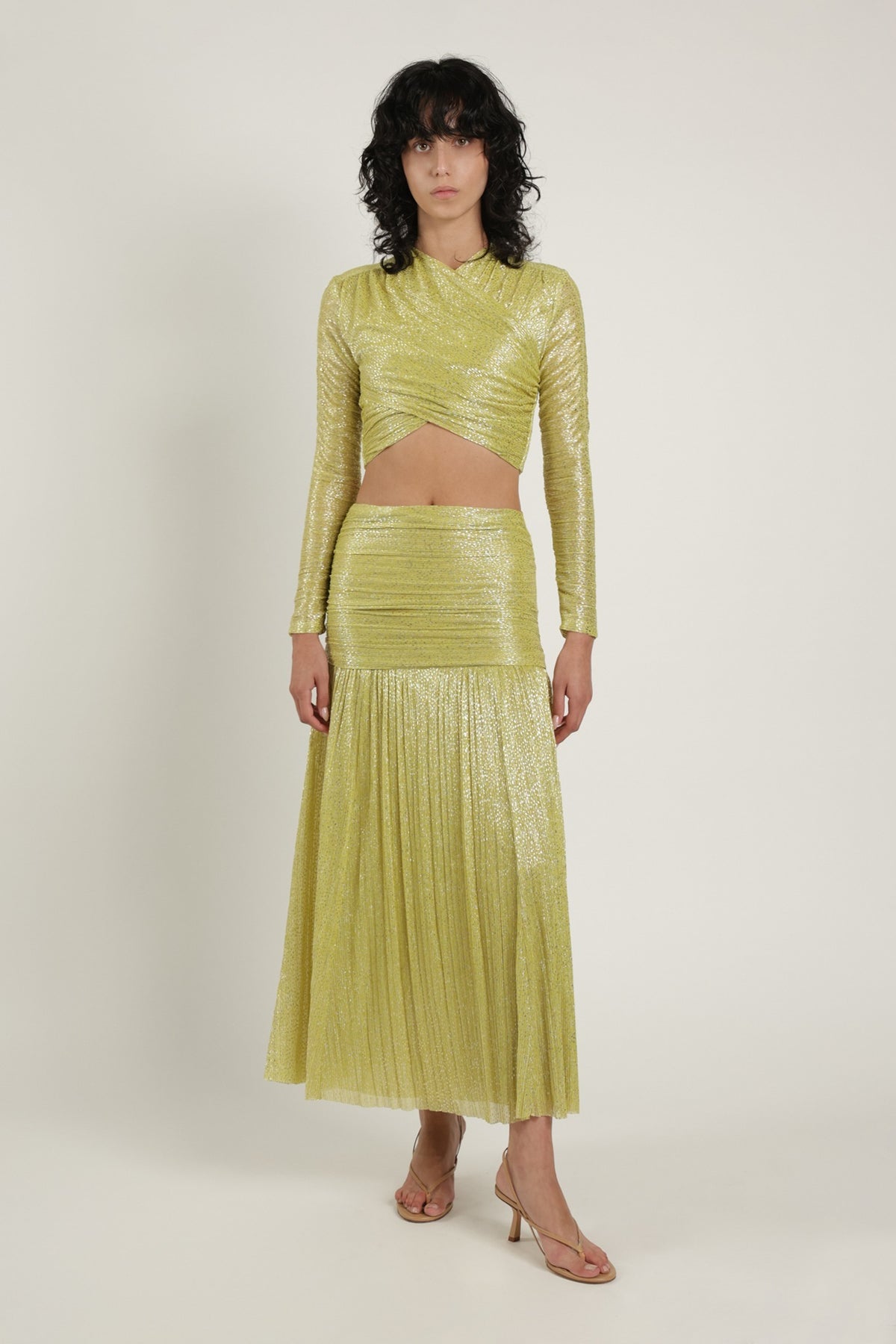 SABINA MUSAYEV - pleated_knit_w_speckled_foil_sunny_lime_summer_24