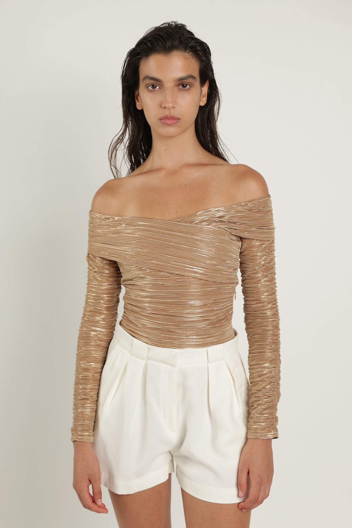 SABINA MUSAYEV - pleated_knit_w_foil_pecan_summer_24
