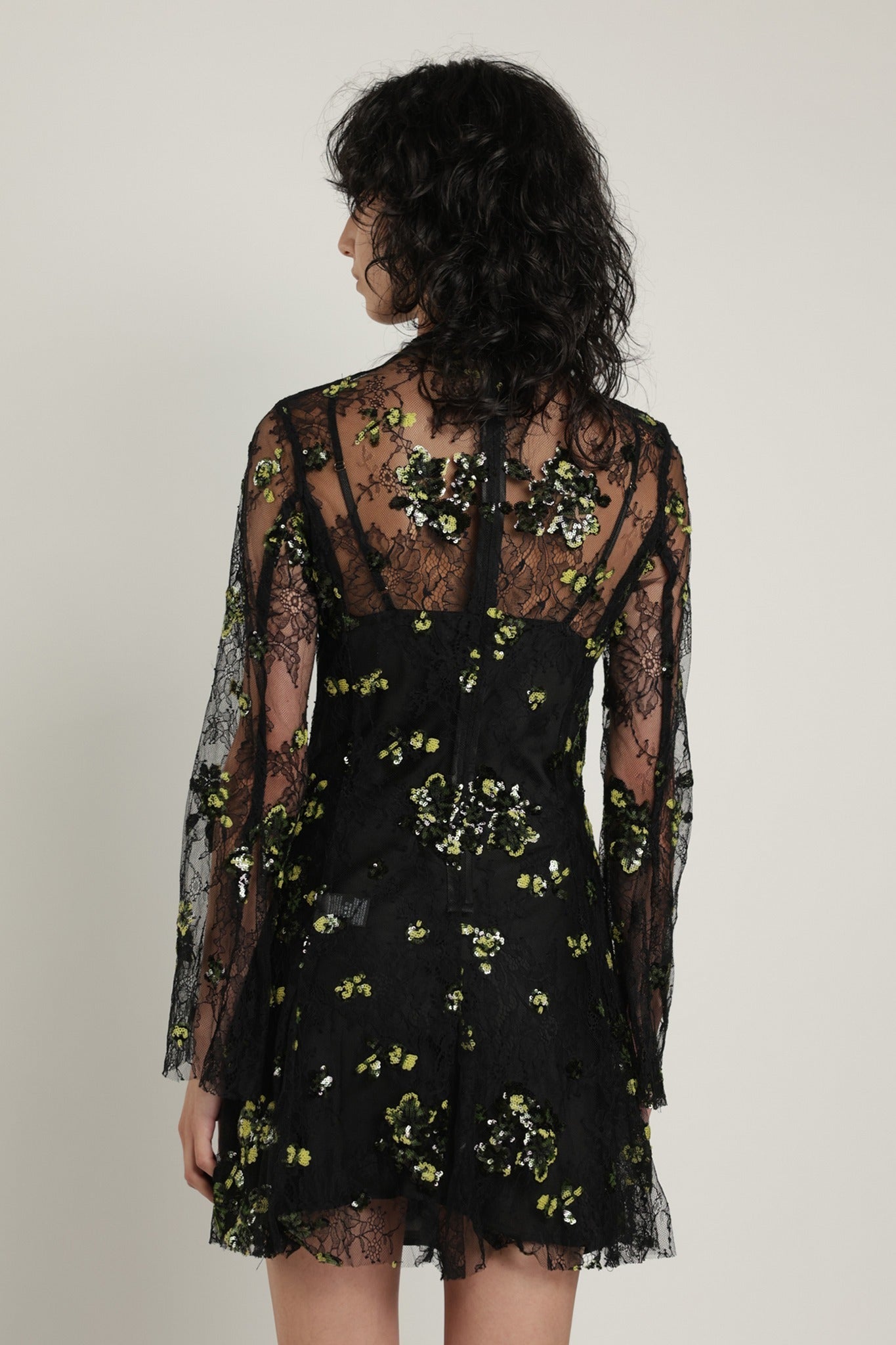 SABINA MUSAYEV - floral_sequin_on_soltice_lace_green_on_black_summer_24