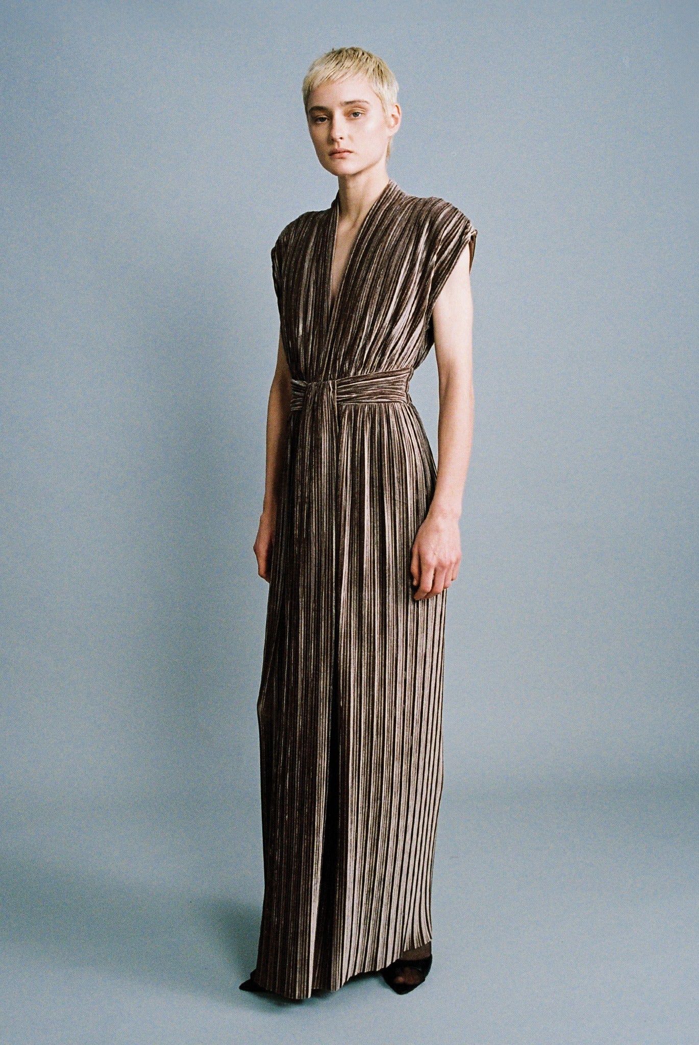 SABINA MUSAYEV - pleated_velvet_brown_fw_24_25