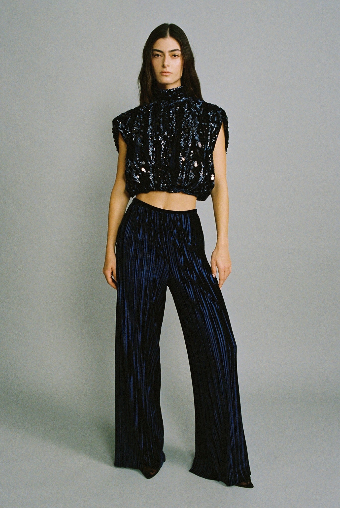 SABINA MUSAYEV - stripe_sequins_on_velvet_navy_fw_24_25