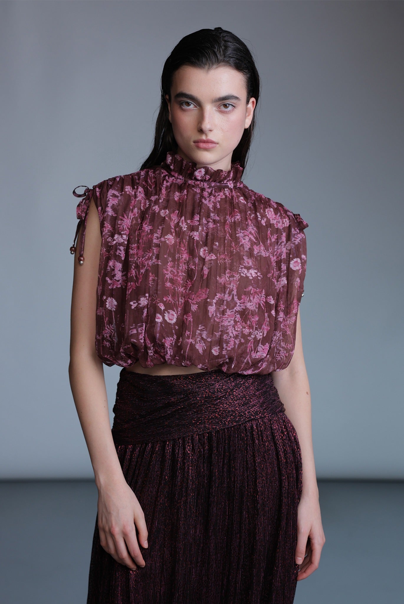 SABINA MUSAYEV - wild_flower_print_mahogany_brown_print_pre_fall_24_25