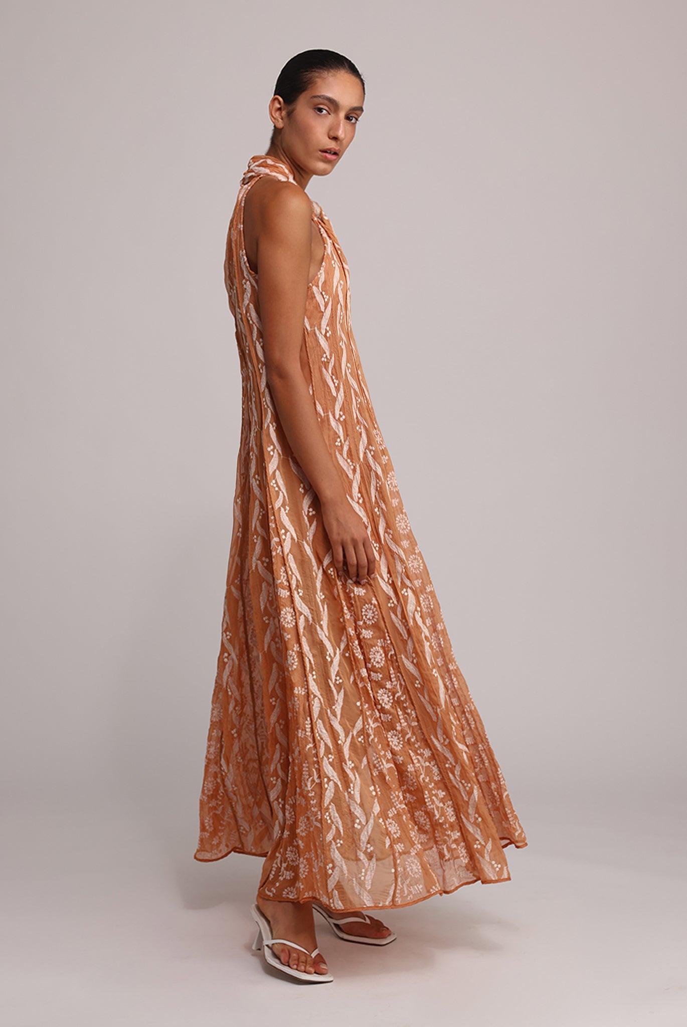 SABINA MUSAYEV - pleated_chiffon_w_emb_terracotta_summer_25