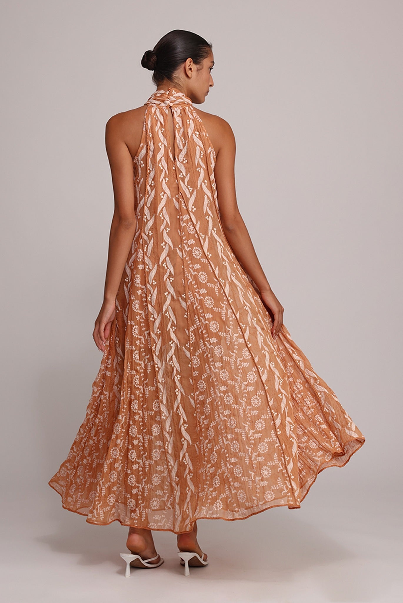 SABINA MUSAYEV - pleated_chiffon_w_emb_terracotta_summer_25