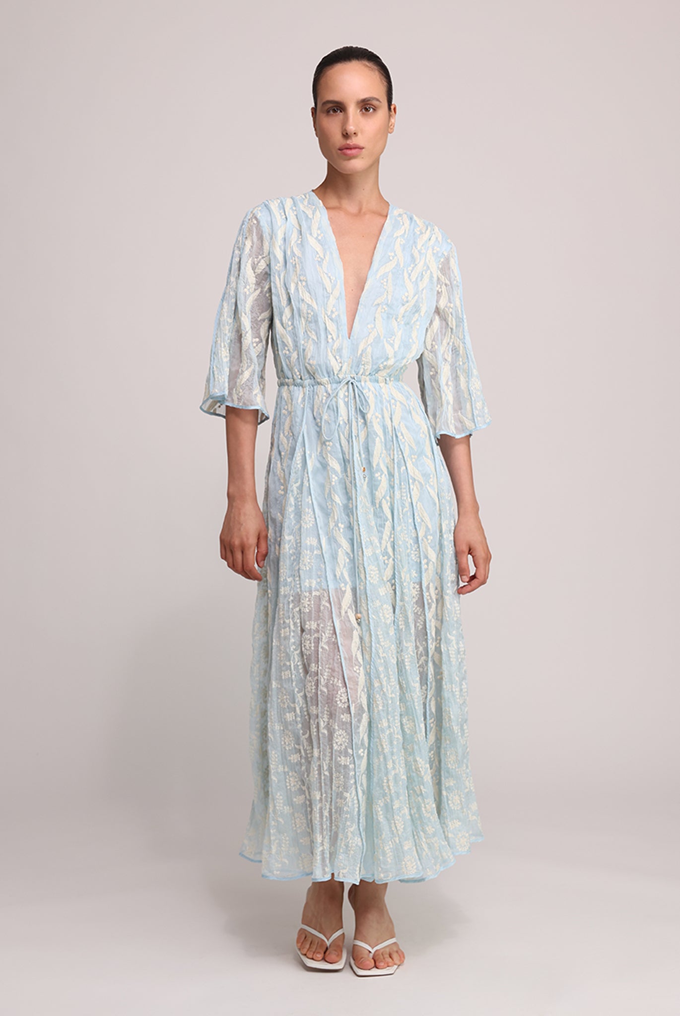 SABINA MUSAYEV - pleated_chiffon_w_emb_aqua_summer_25