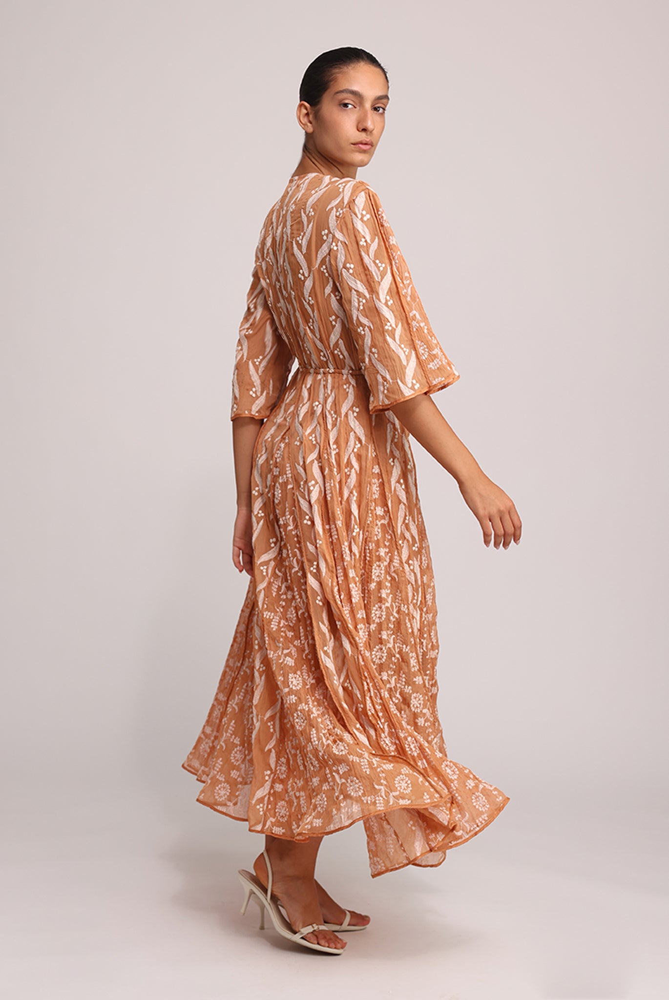 SABINA MUSAYEV - pleated_chiffon_w_emb_terracotta_summer_25