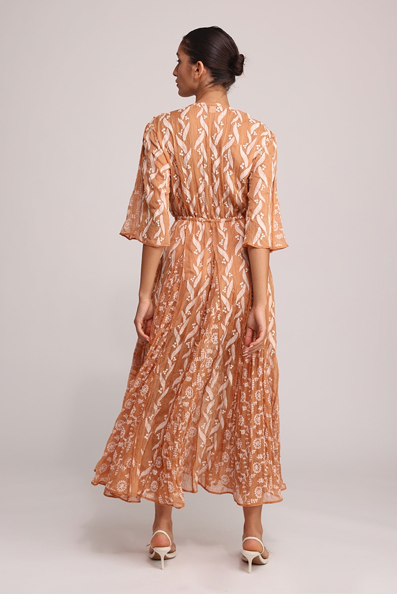 SABINA MUSAYEV - pleated_chiffon_w_emb_terracotta_summer_25