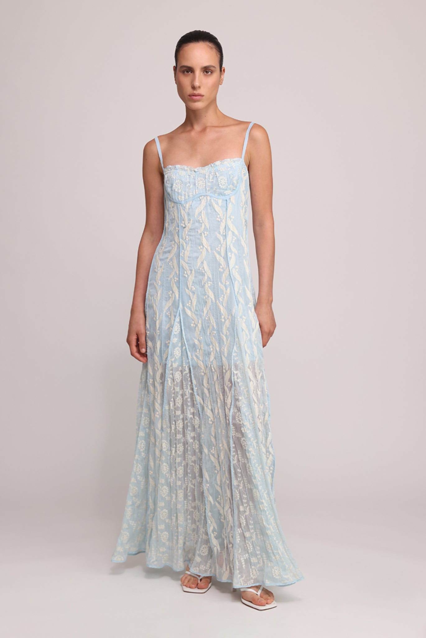 SABINA MUSAYEV - pleated_chiffon_w_emb_aqua_summer_25