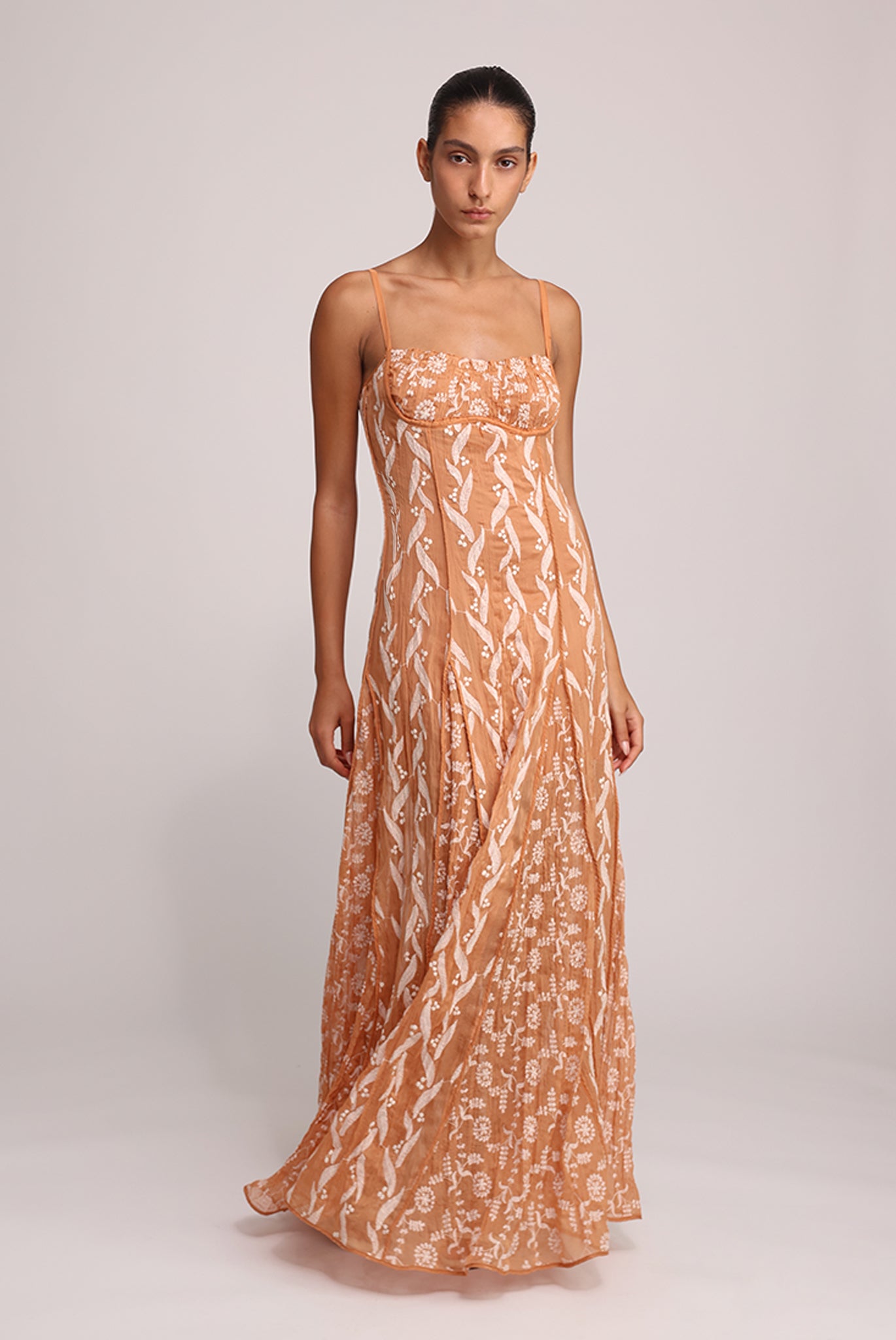 SABINA MUSAYEV - pleated_chiffon_w_emb_terracotta_summer_25