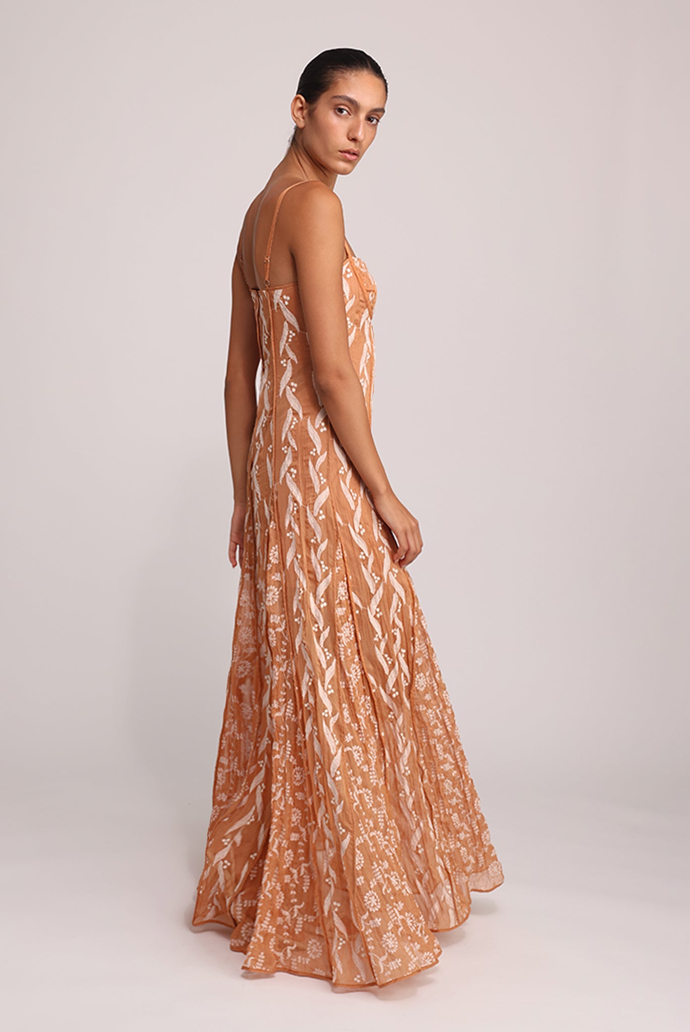 SABINA MUSAYEV - pleated_chiffon_w_emb_terracotta_summer_25