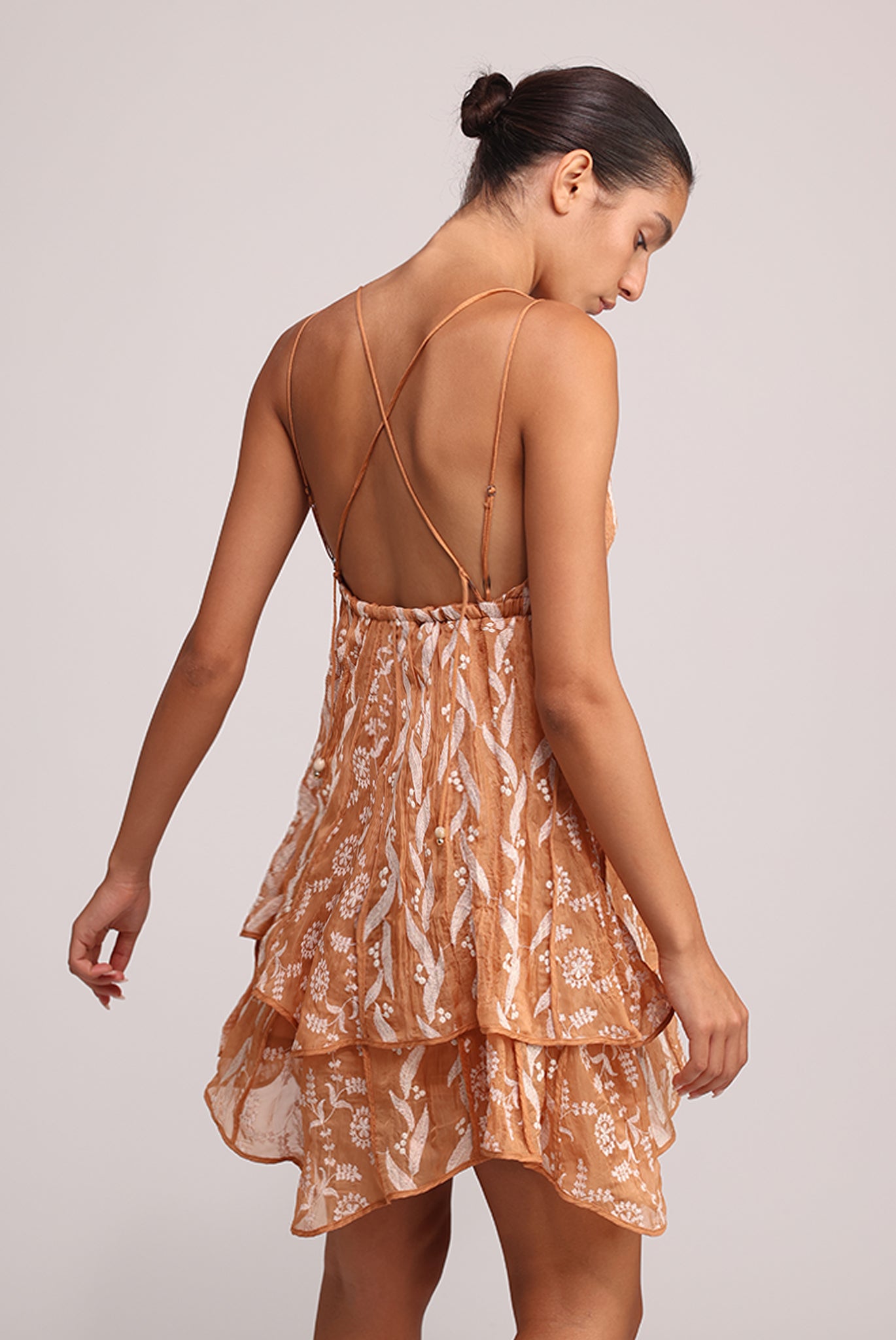 SABINA MUSAYEV - pleated_chiffon_w_emb_terracotta_summer_25