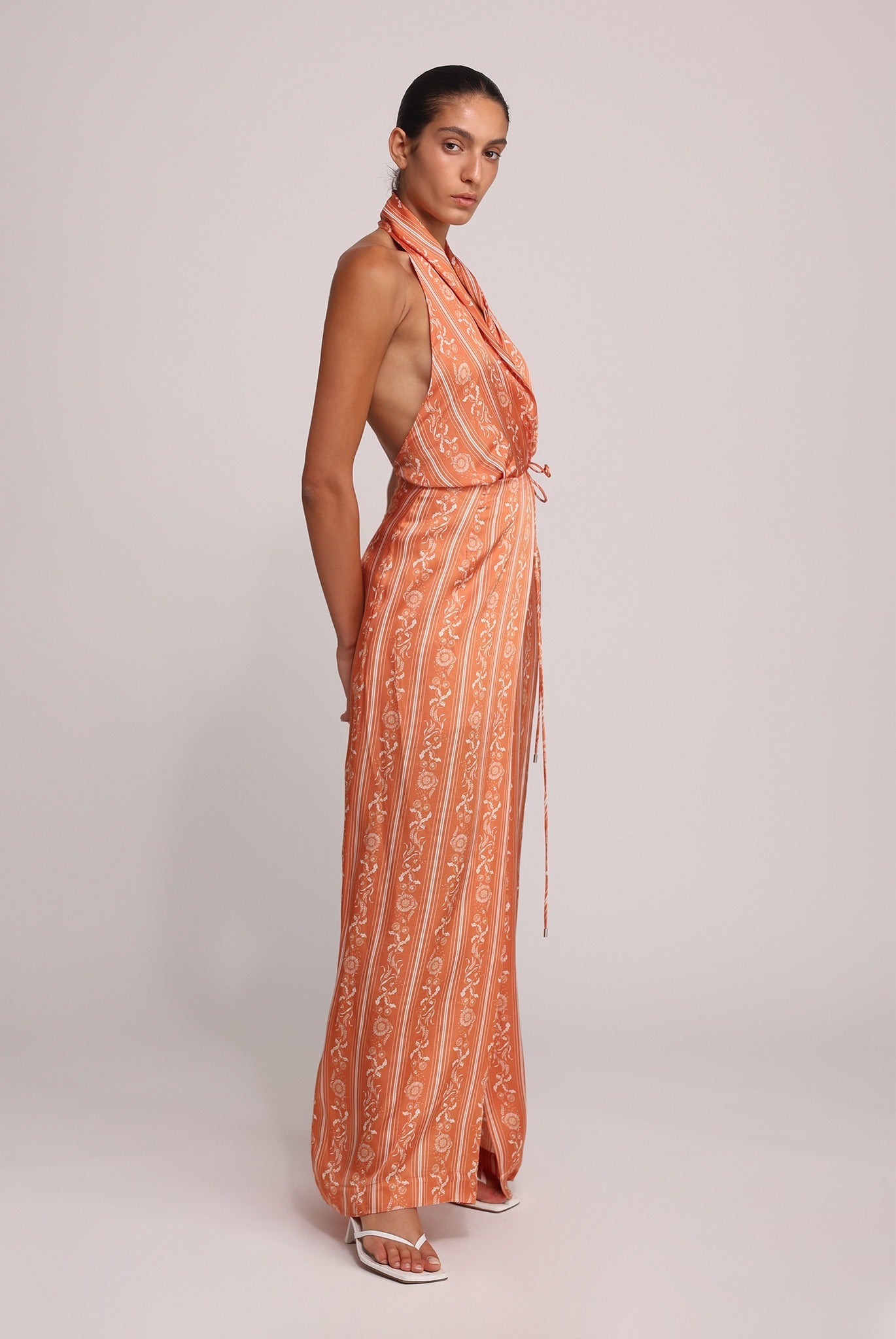 SABINA MUSAYEV - stripe_print_on_satin_orange_print_summer_25