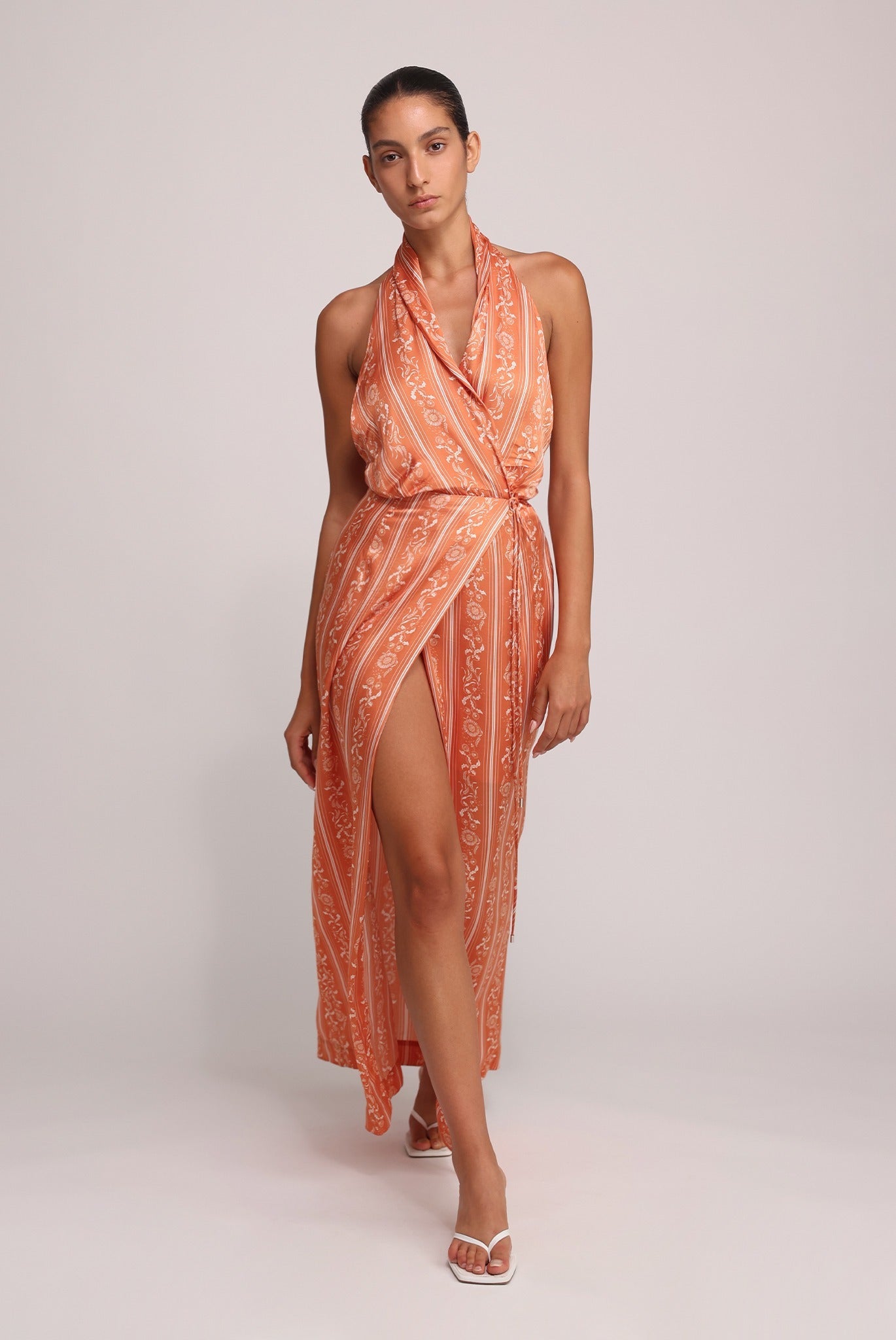 SABINA MUSAYEV - stripe_print_on_satin_orange_print_summer_25