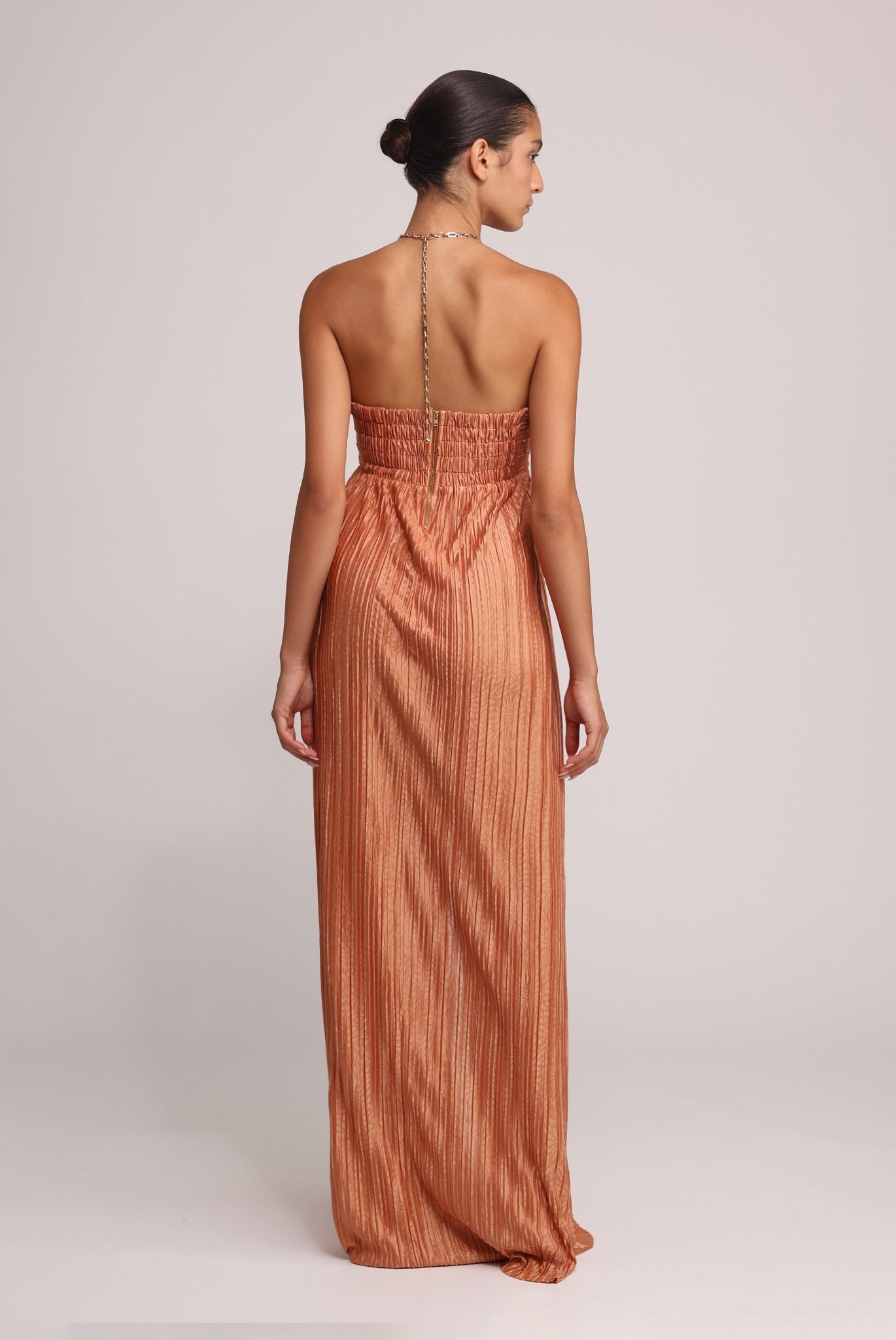 SABINA MUSAYEV - floral_embossed_pleated_knit_caramel_summer_25